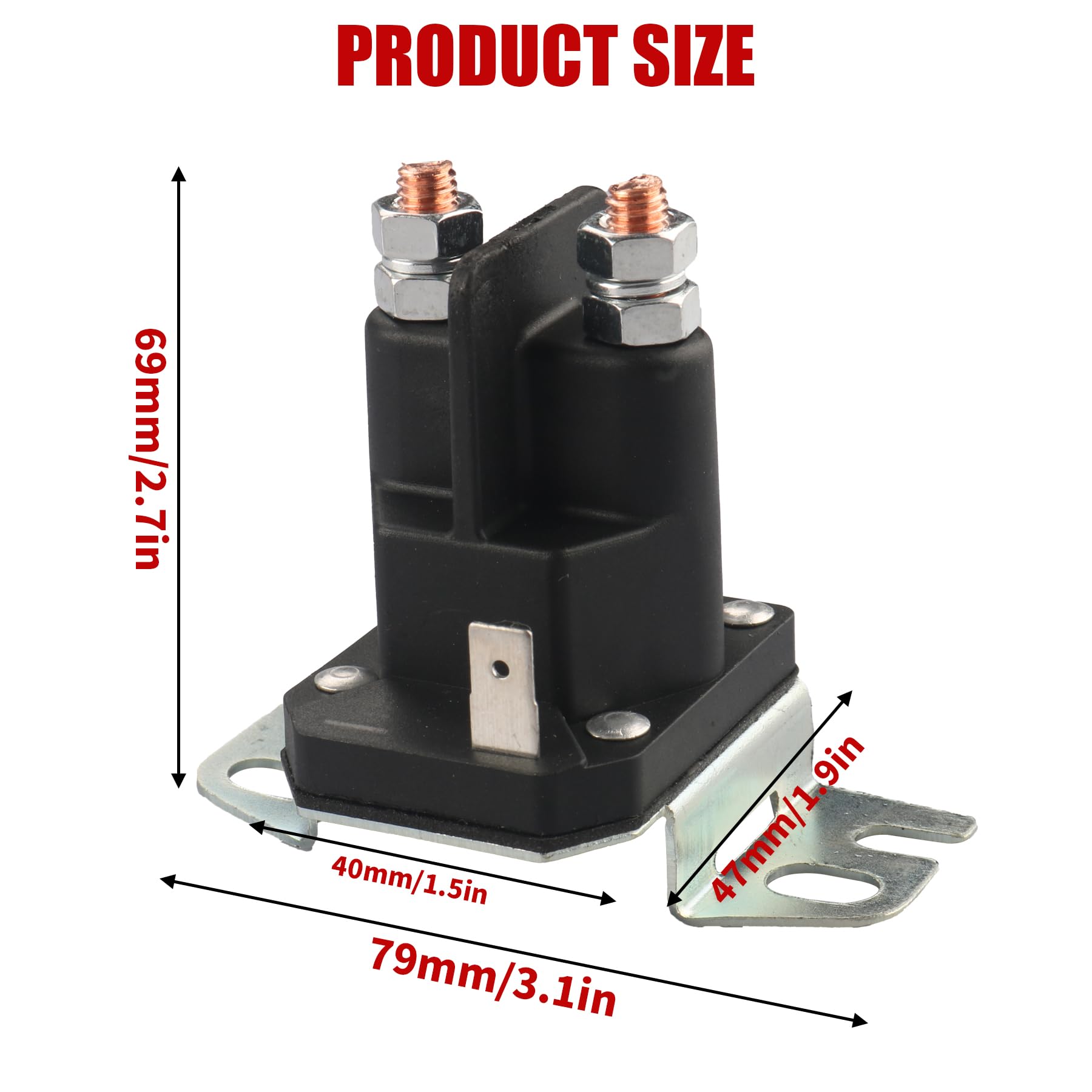 Briggs & Stratton Lawn Mower Starter Solenoid Replacement - Compatible with Models 691656, 790951, 555375GS, Trombetta 12-1201-211-05 & 812-1201-211-06 - Perfect for Lawn Tractors, Riding Mowers & Outdoor Power Equipment