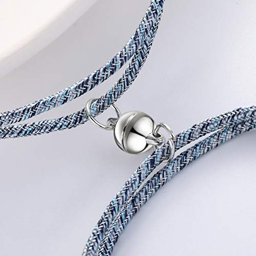 2PCS Matching Heart Bracelets for Couples - Long Distance Relationship Bracelets for Women & Men - Best Friend Gifts - Couple Jewelry Set - Perfect for Anniversaries, Valentine's Day & Romantic Dates