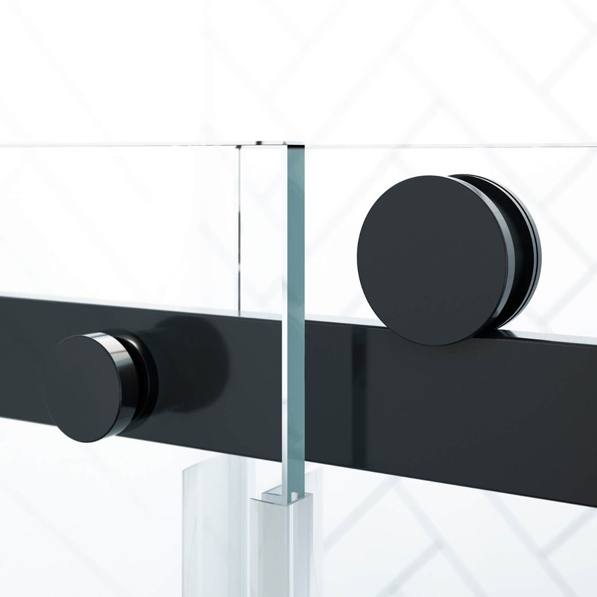 KONCEPT EVO Matte Black Sliding Shower Door 60