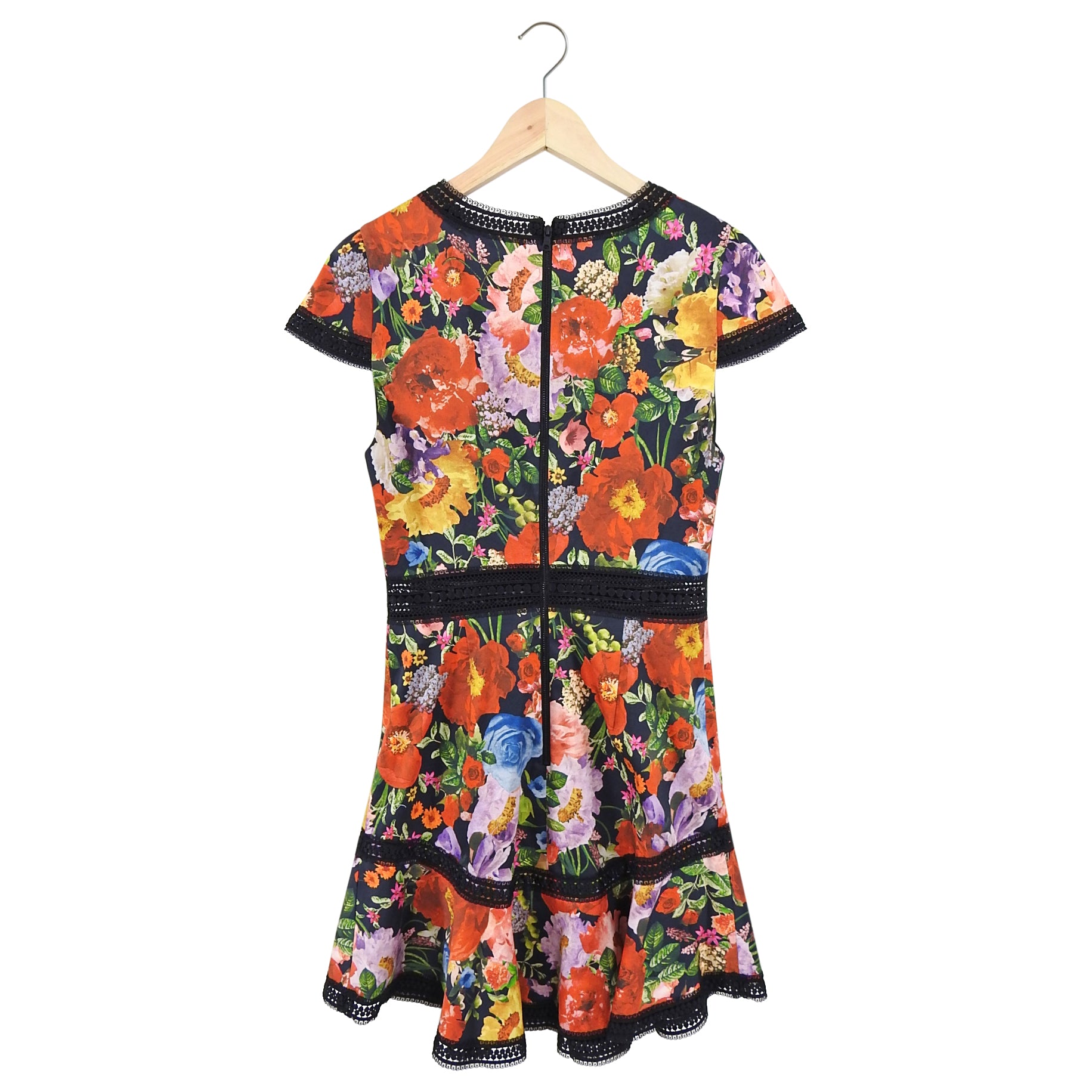 Alice and Olivia Red Floral Rapunzel Dress - Women's Elegant Midi Dress for Parties, Weddings & Special Occasions