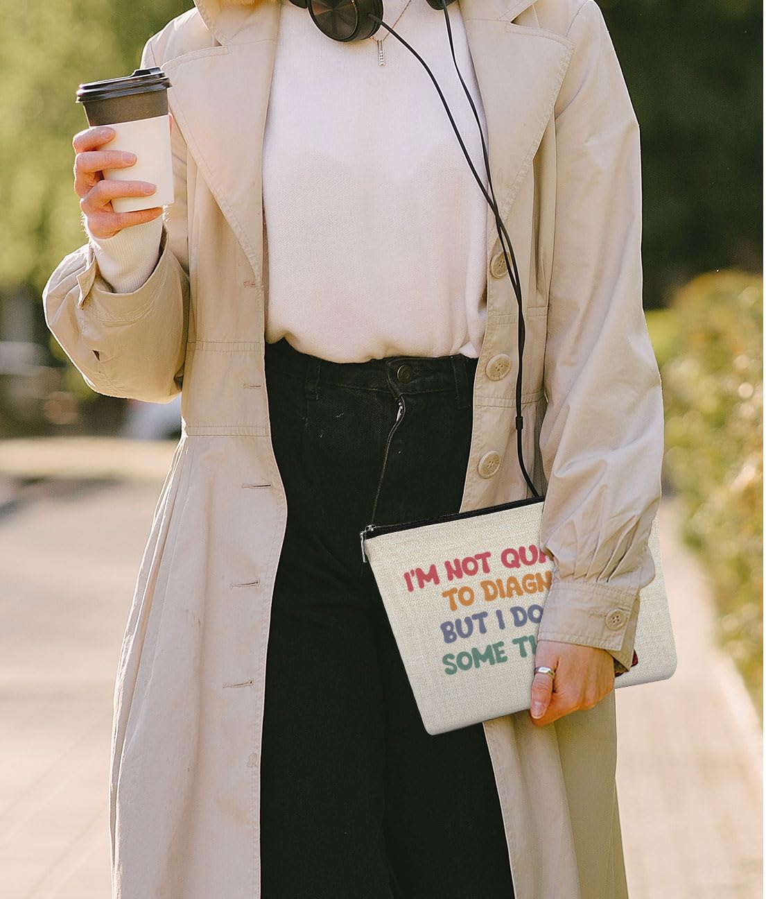 Funny Nurse Gift Makeup Bag - Small Cosmetic & Toiletry Pouch for Women with 'I'm Not Qualified to Diagnose' Quote - Perfect Birthday Gift for Nurses, Friends & Coworkers - Great for Travel, Work & Medical School Essentials