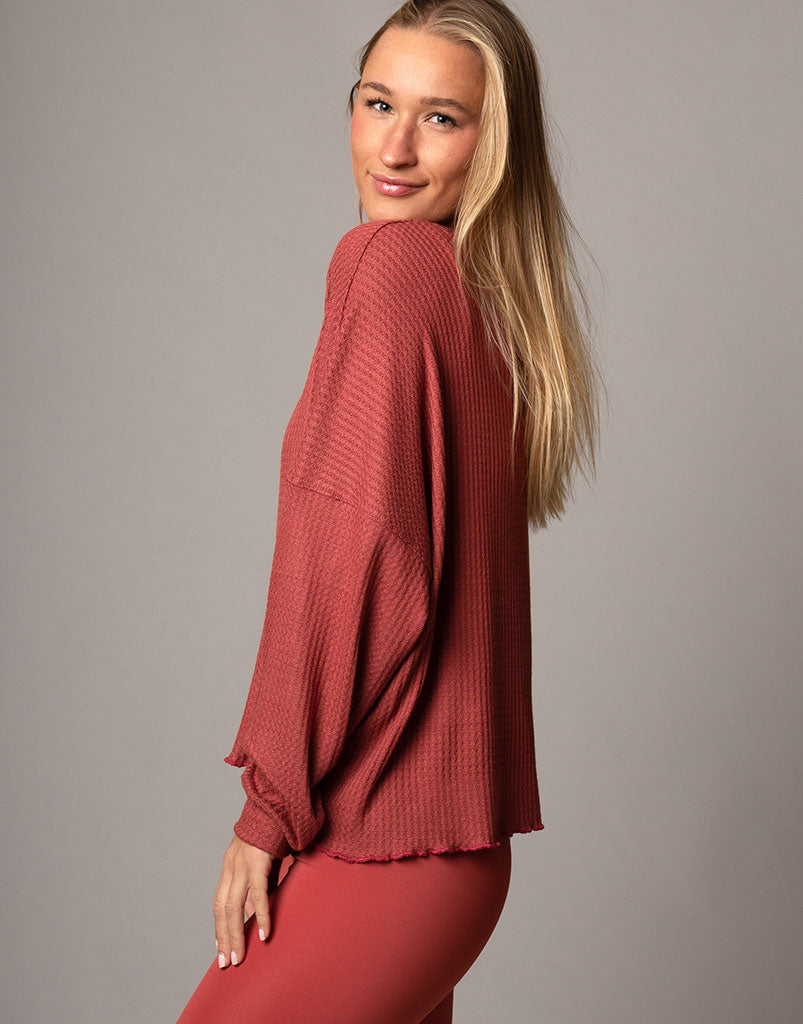 Oversized Waffle Knit Sweater Women's Casual Long Sleeve Pullover - Cozy Winter Loungewear for Home, Office & Travel