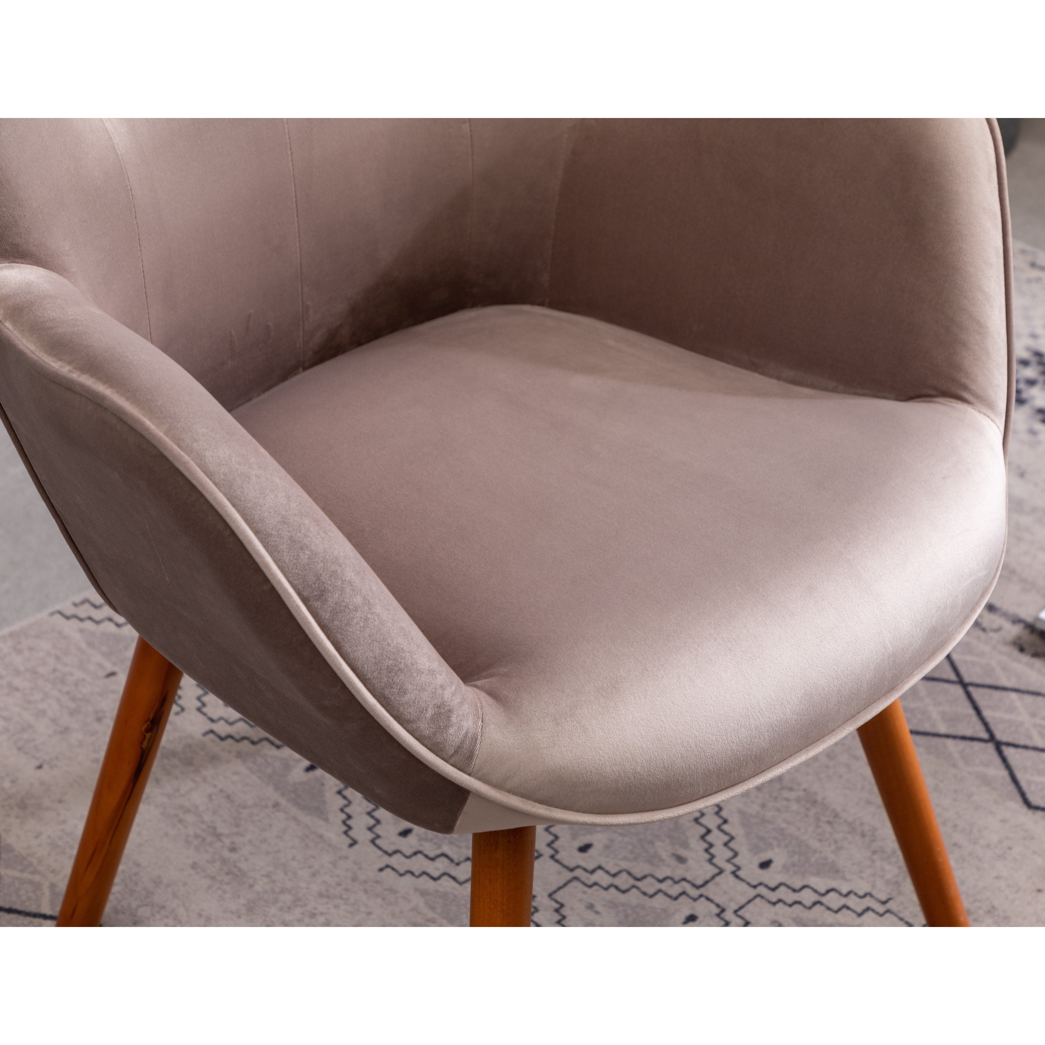 Roundhill Furniture Doarnin Contemporary Silky Velvet Tufted Button Back Accent Chair in Chocolate - Luxurious Velvet Upholstered Living Room Chair for Home Office, Bedroom or Lounge Decor