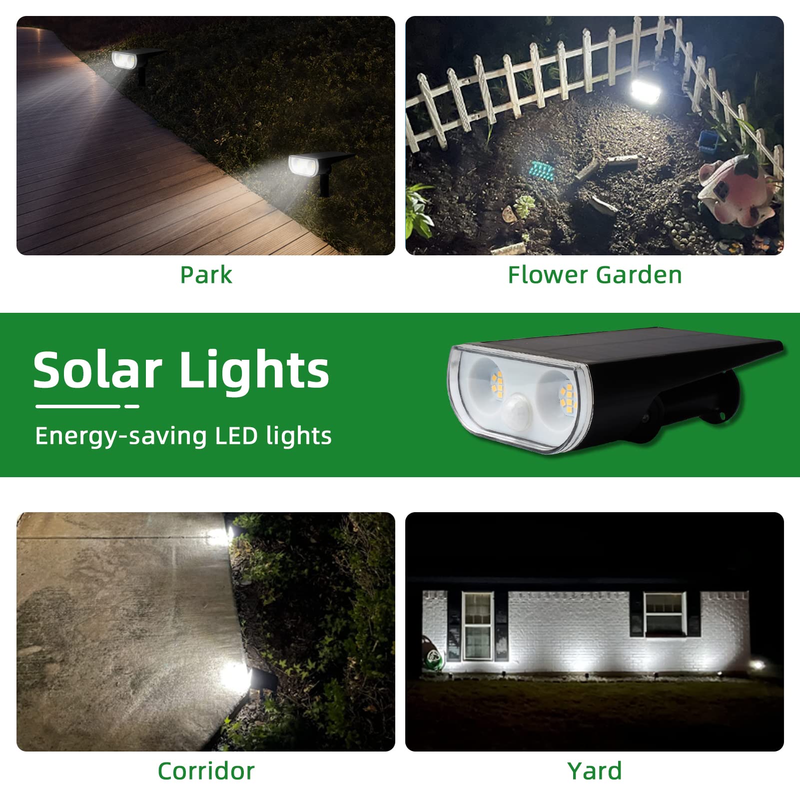 Solar Pathway Lights 16 LED Waterproof for Garden & Wall - Outdoor Solar Lighting for Pathways, Yards