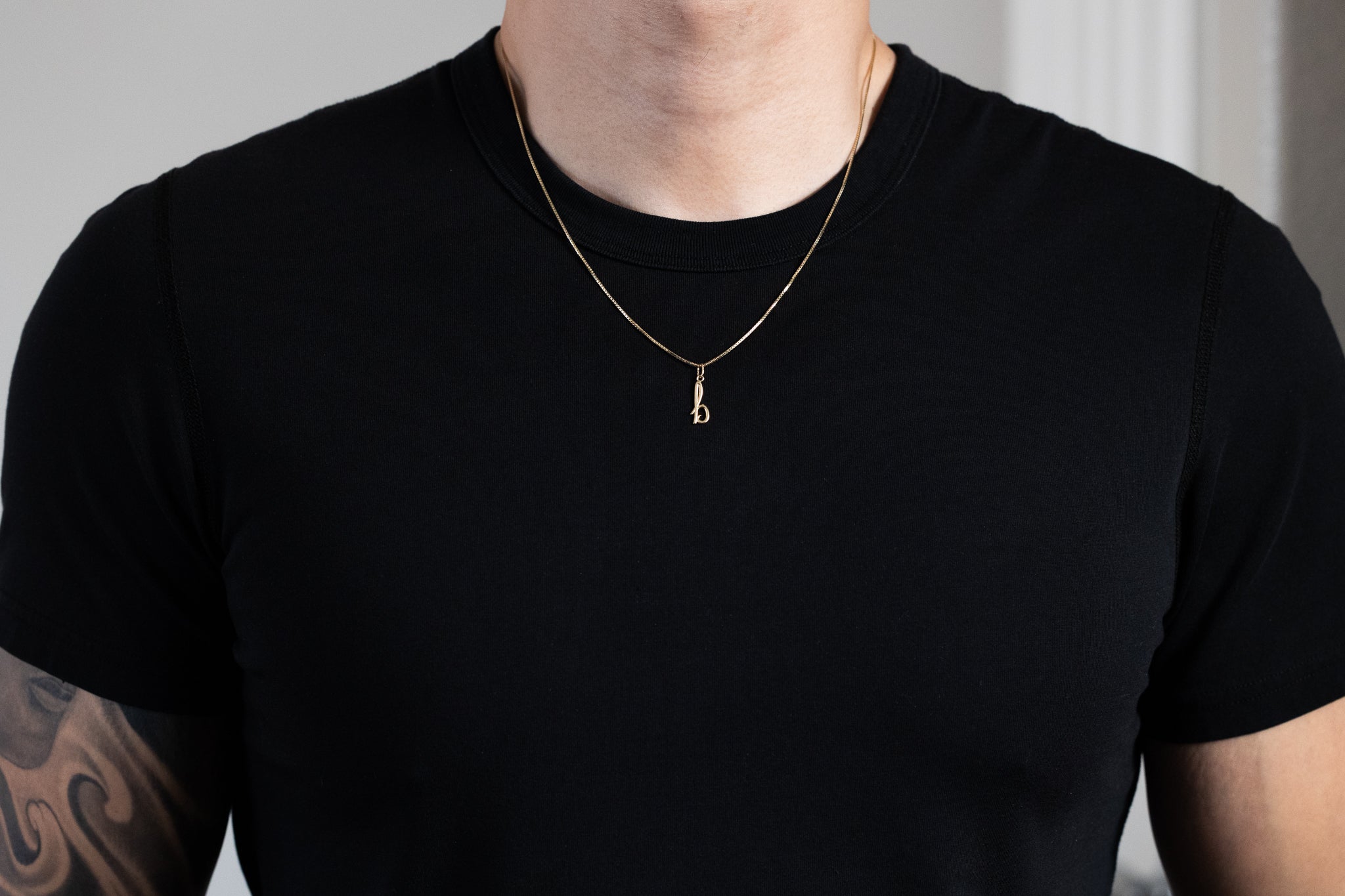Gold Lowercase Initial 'b' Pendant Necklace - Model YC1060 | Personalized Name Jewelry Gift for Women, Girls | Perfect for Birthdays, Anniversaries & Everyday Wear