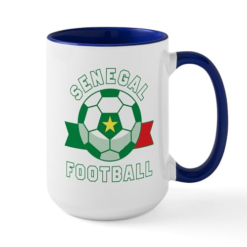 White/Navy Inside - Senegal Football Mugs