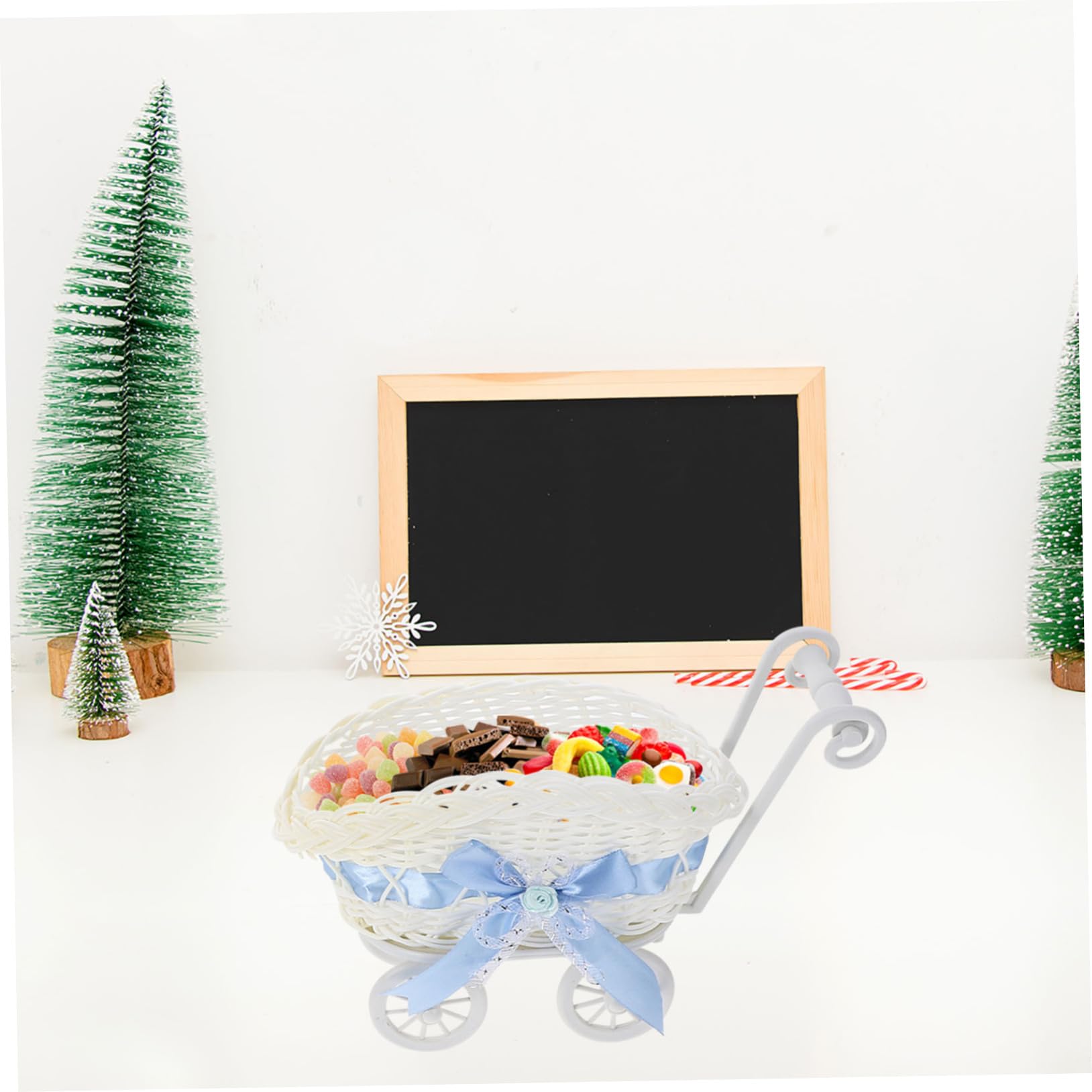 VICASKY 2-Pack Woven Party Baskets - Mini Picnic Baskets for Candy, Snacks & Food - Durable PP Material - Perfect for Parties, Picnics, Baby Showers & Home Decor
