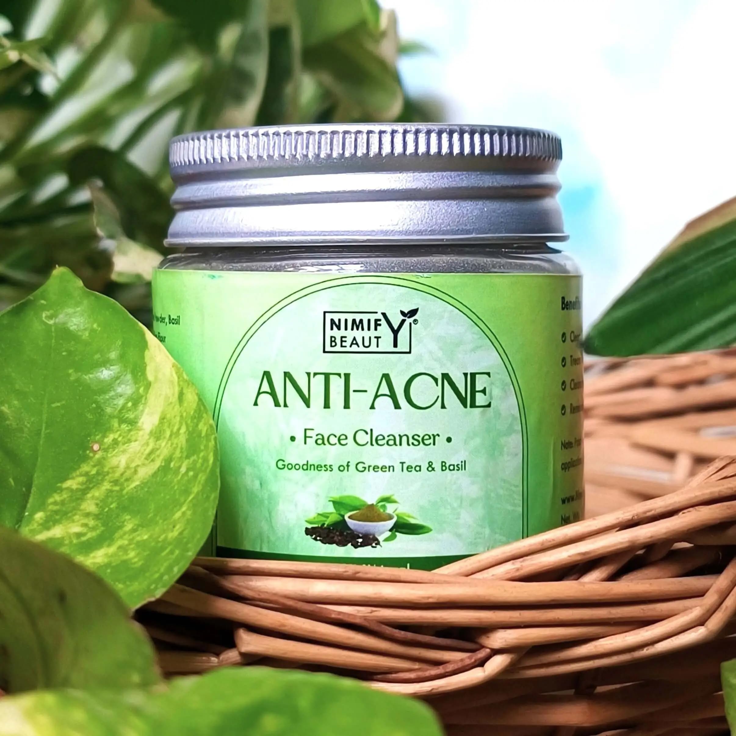 Nimify Beauty Anti-Acne Face Cleanser - Gentle Acne & Pimple Treatment, Anti-Aging Formula, Paraben & Sulfate Free, 50g - Perfect for Daily Skincare Routine & Sensitive Skin Care
