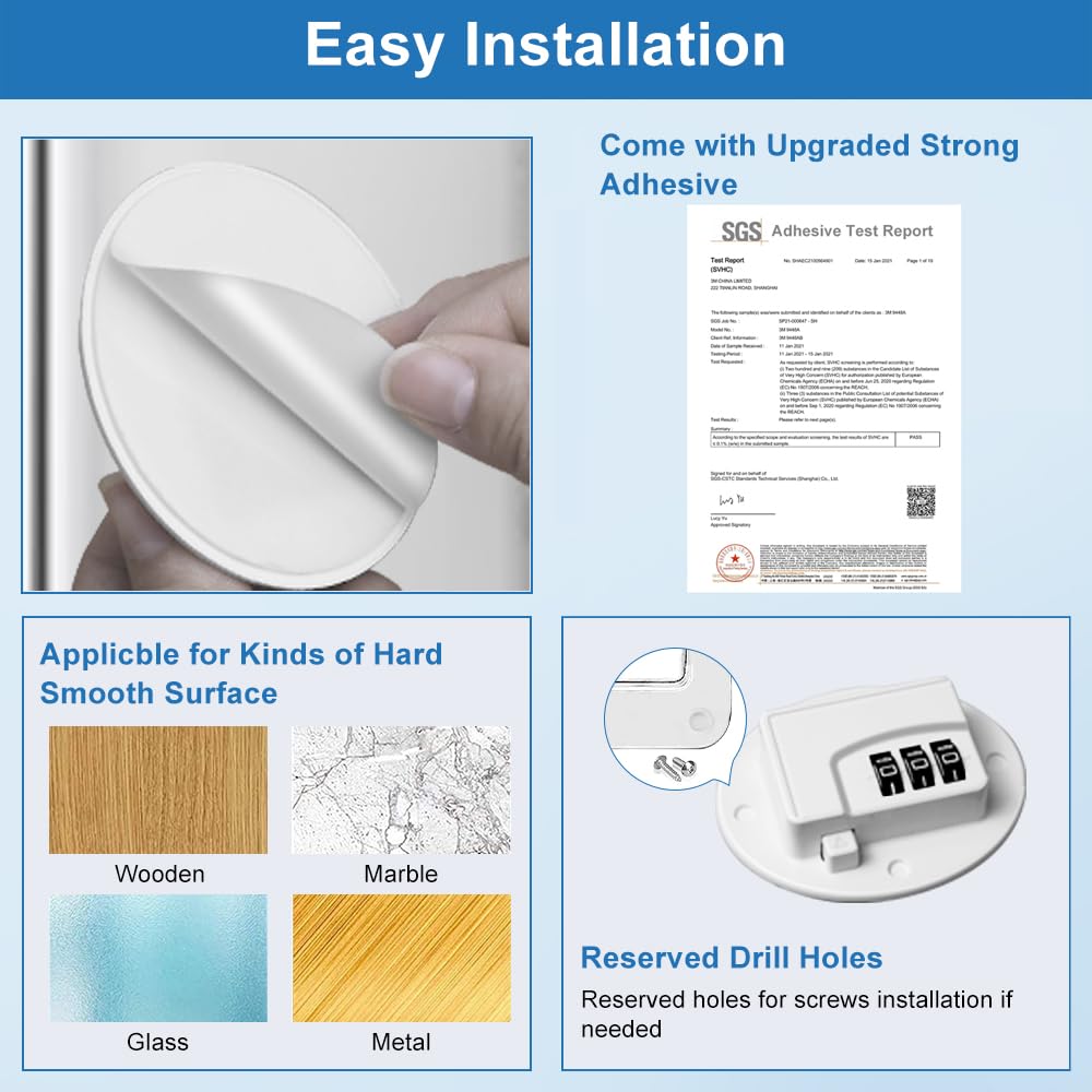 AOSITE 4-Pack White Refrigerator Lock Combination - Child Proof Fridge Locks for Adults & Kids, Strong Adhesive Mini Fridge Security Locks - Perfect for Home, Office, Dorm & Travel Use