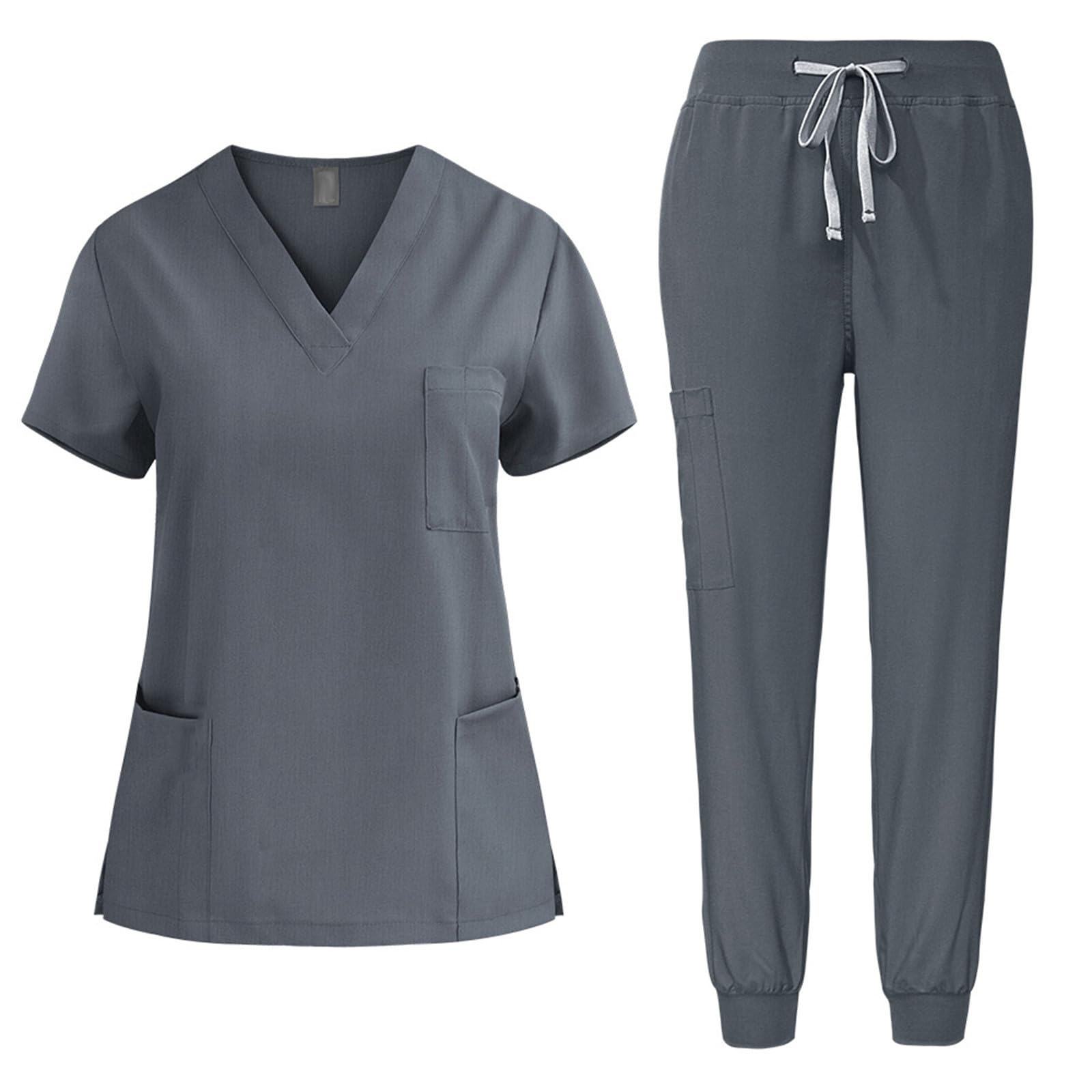 Women's Stretch V-Neck Scrub Top & Jogger Pants Set - Breathable Nursing Uniform for Healthcare Professionals | Perfect for Hospitals, Clinics & Medical Workwear