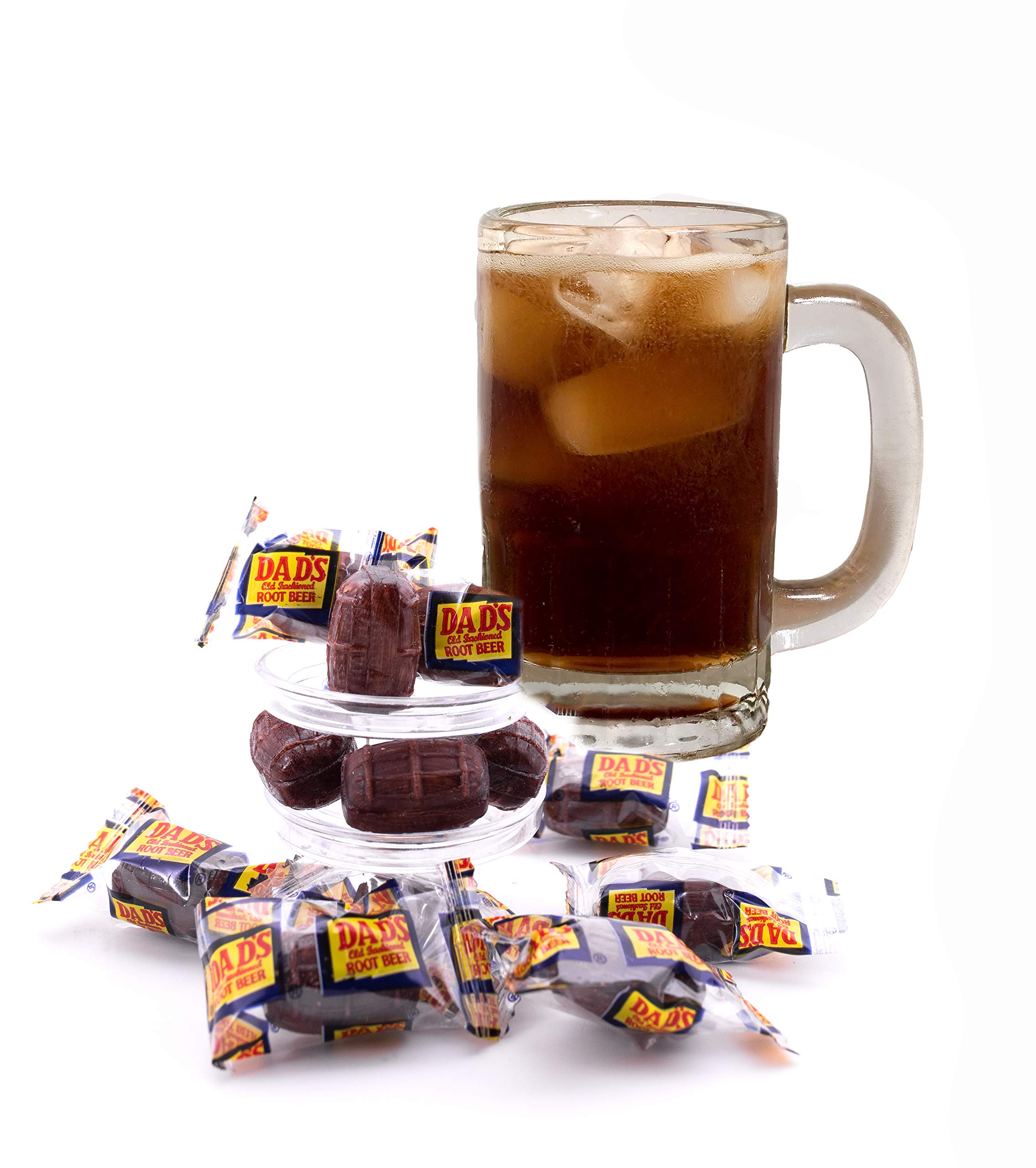 Dad's Root Beer Barrels Hard Candy - 2LB Bulk Resealable Bag (Approx. 100 Pieces) - Old Fashioned Individually Wrapped Classic Candy in Beer Barrel Shape - Perfect for Parties, Gifts & Nostalgic Treats