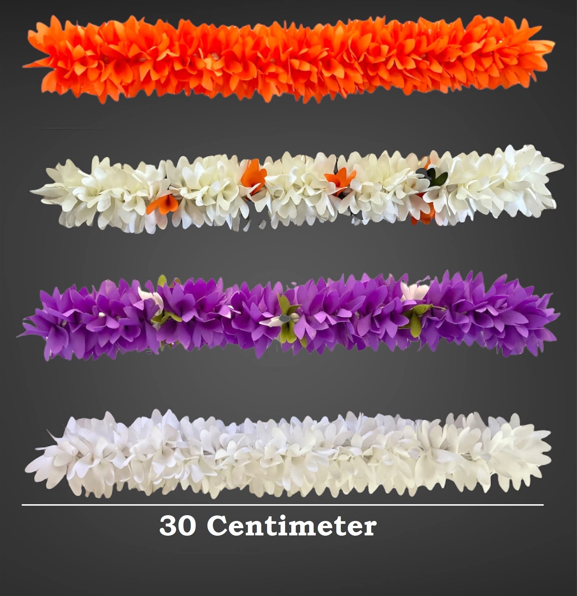 Artificial Flower Hair Garland - Bridal Hair Accessory for Women, Orange White Purple Mix (Pack of 4) | Perfect for Weddings, Parties & Boho Hairstyles
