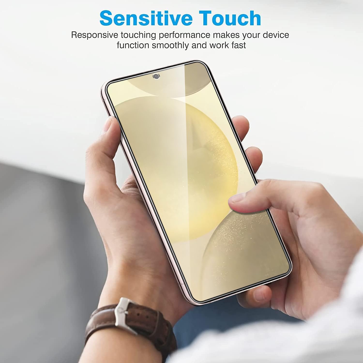 5-in-1 Bundle: 2 Pack Tempered Glass Screen Protector + Lens Protector for Samsung Galaxy S24 5G with Ultra Slim Clear Case | 9H Hardness, Shockproof, Case-Friendly | Perfect for Everyday Protection & Outdoor Activities