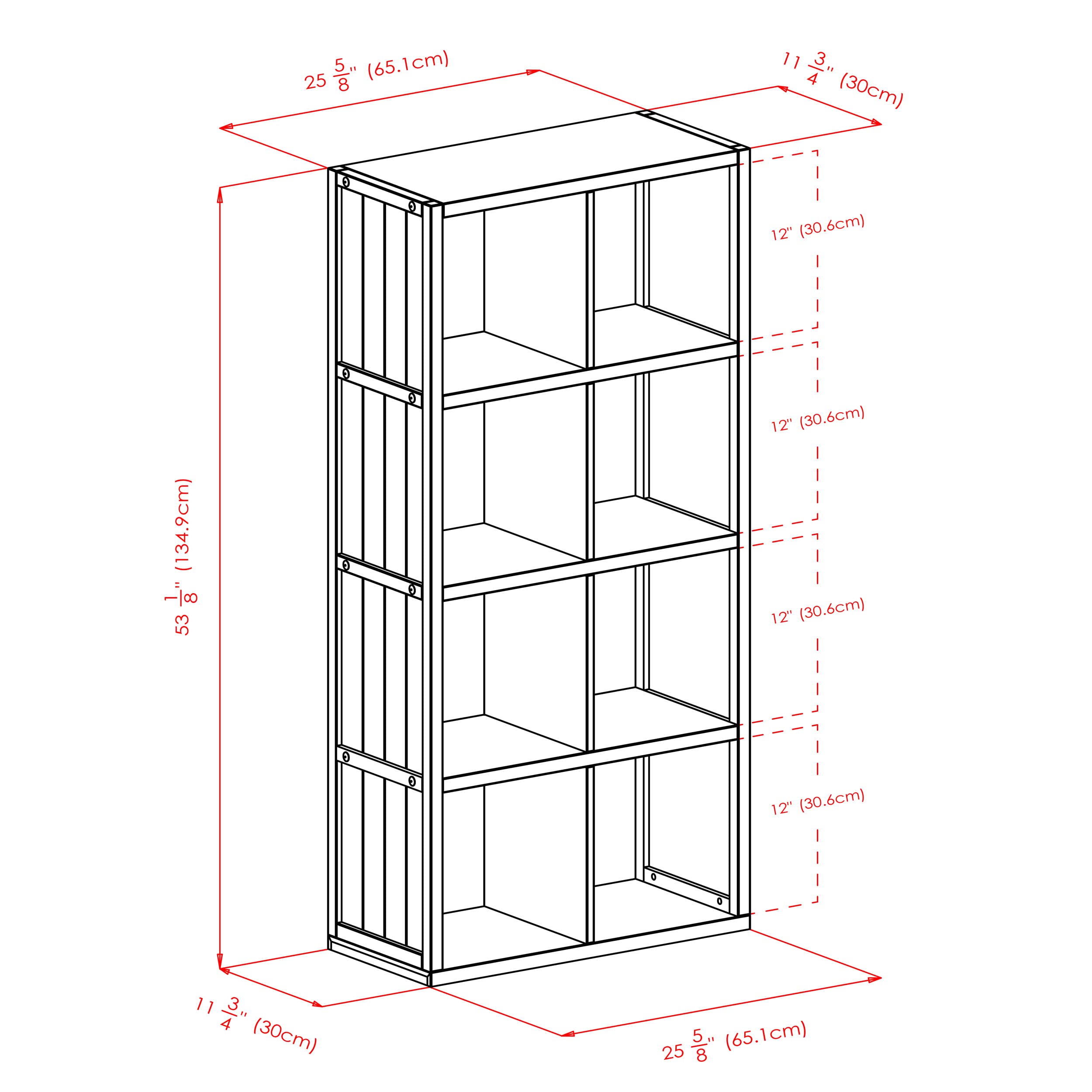 Winsome Timothy 9-Piece Storage Set - 4x2 Grid Shelf with 8 Fabric Baskets for Home Organization | Perfect for Bedroom, Bathroom & Closet Storage Solutions