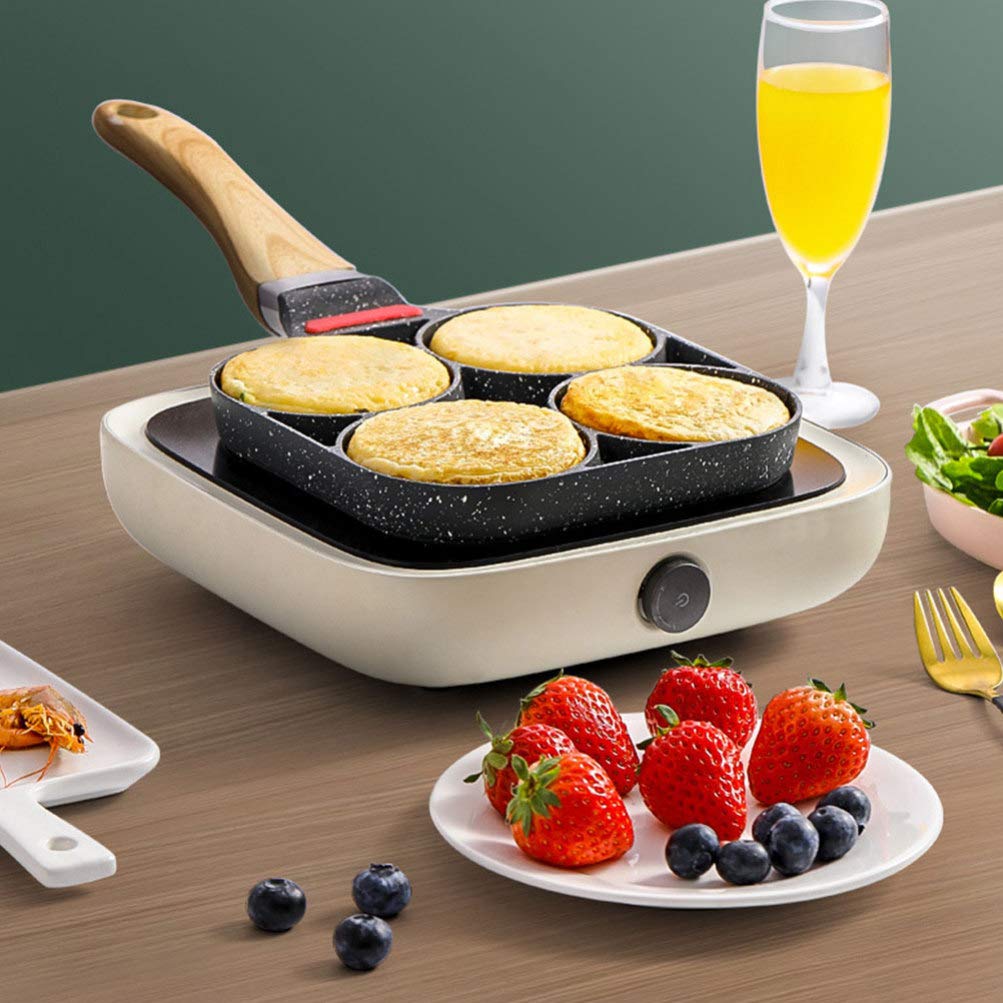 Non-Stick Aluminum Egg Frying Pan - Omelet Skillet for Perfect Fried Eggs, Pancakes & Breakfast - Induction & Gas Stove Compatible - Ideal for Cooking Breakfast, Sandwiches, Burgers & More