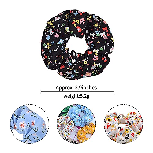 Shidara Kawaii Colorful Curly Hair Ties for Women & Girls - Cute Printed Ponytail Holders & Hair Bands (12-Piece Set) | Perfect for School, Work, Parties & Everyday Styling