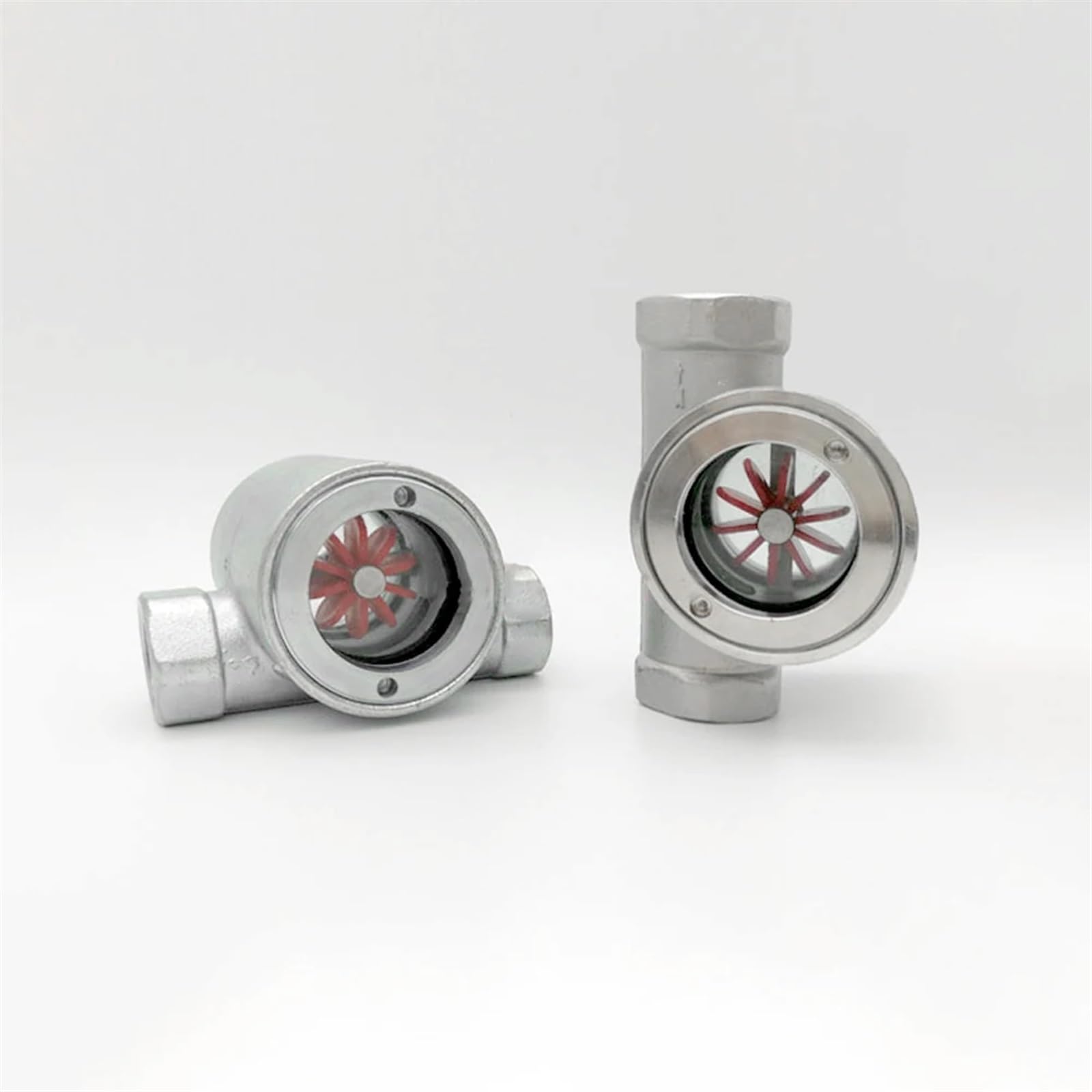 304 Stainless Steel BSP Female Window Sight Glass Flow Indicator with Impeller - 3/8