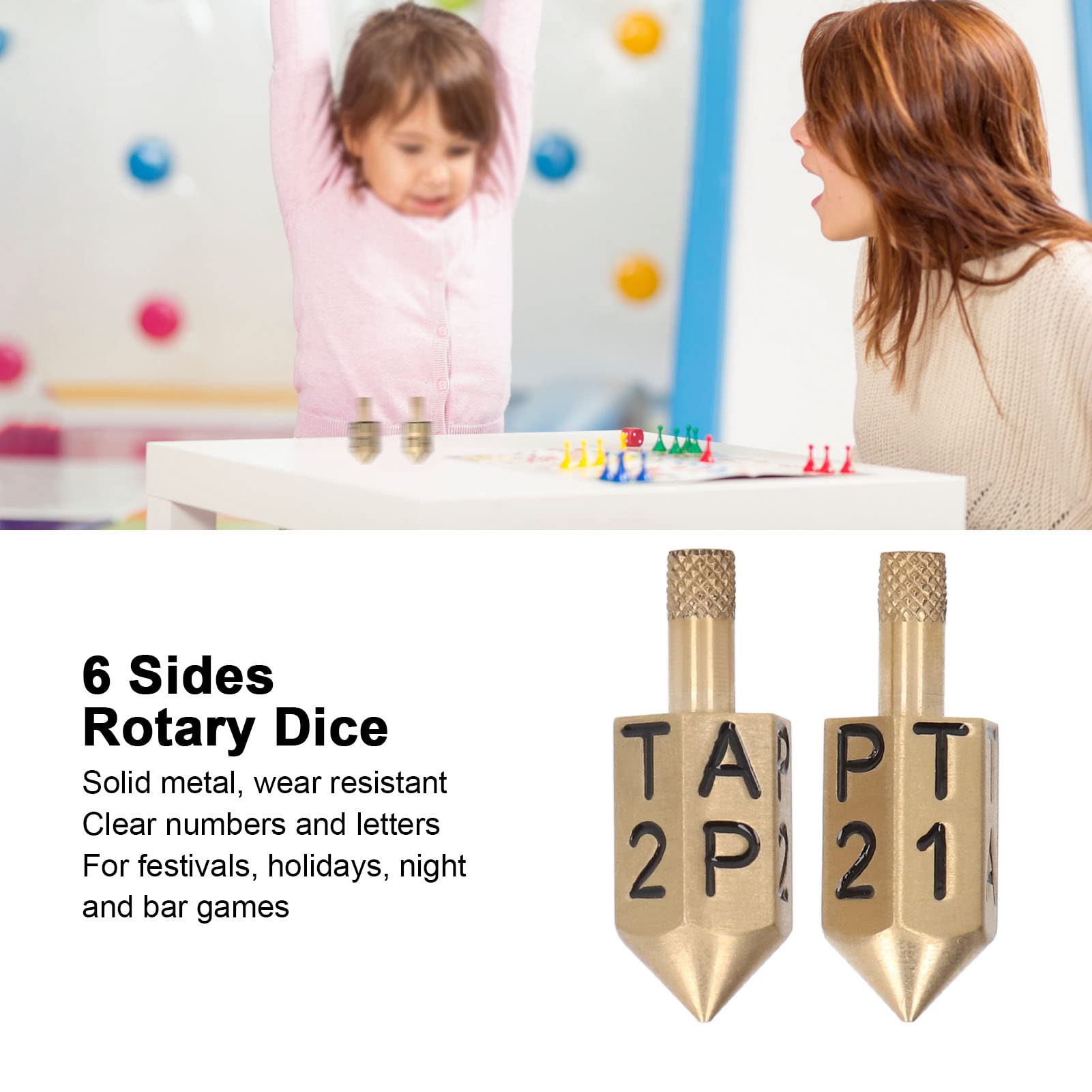 Solid Metal Put and Take Dice Game - Top Spinning Dice for Parties, Festivals & Bar Nights - Fun Drinking Game for Adults & Social Gatherings