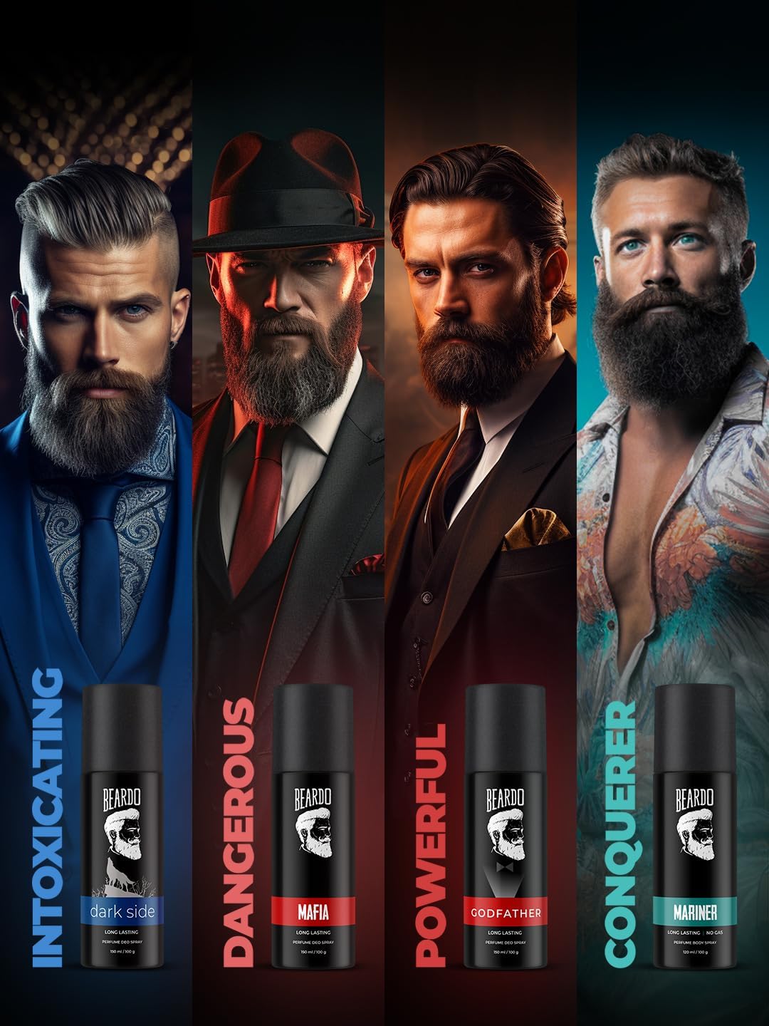 Beardo Dark Side Deo 150ml - Spicy & Woody Scented Men's Deodorant & Body Spray | Long Lasting Fragrance for Daily Use | Perfect Christmas Gift for Men, Friends & Boyfriends | Gym, Office & Date Night Essential