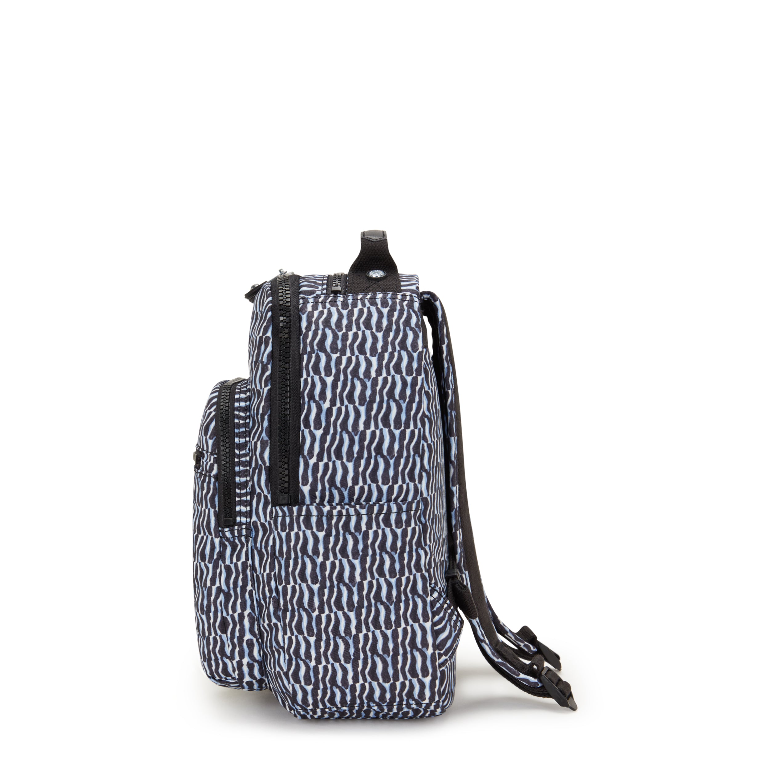 Kipling Seoul Small Printed Tablet Backpack - Lightweight Laptop Bag for Women & Men, Water-Resistant Travel Backpack for Work, School & Commuting - Holiday Waves Design