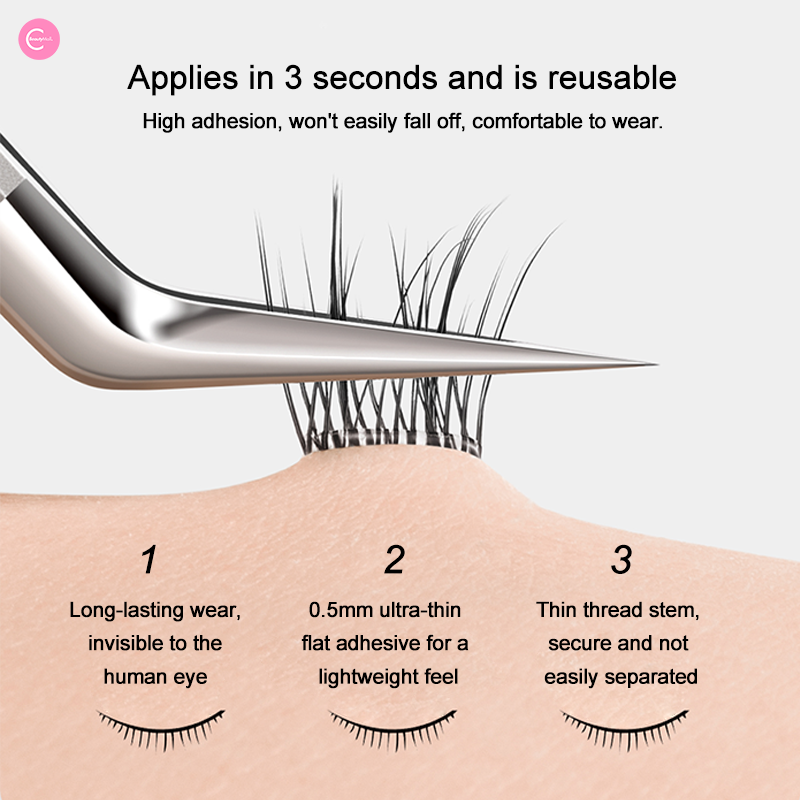 CARLI BYBEL 5D Baby Curl Self-Adhesive False Eyelashes - Natural Wispy Lashes for Everyday Wear & Special Occasions