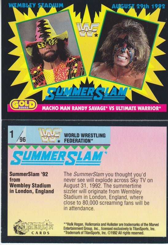 1992 Merlin WWF Gold Series 1 (96) NM Trading Card - 2017 Value $50 - Perfect for Wrestling Collectors & Nostalgic Memorabilia Displays