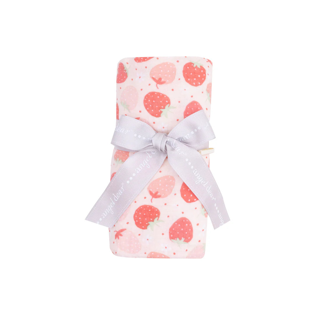 Soft Organic Cotton Strawberry Bliss Muslin Swaddle Blanket for Babies - Perfect for Newborn Swaddling, Nursing Cover & Stroller Blanket