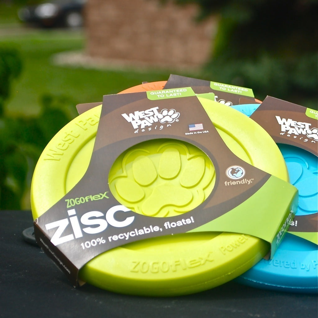 West Paw Design Zisc Flying Disc Dog Toy - Durable, Non-Toxic Fetch Frisbee for Dogs - Perfect for Outdoor Play, Beach, Park & Backyard Fun