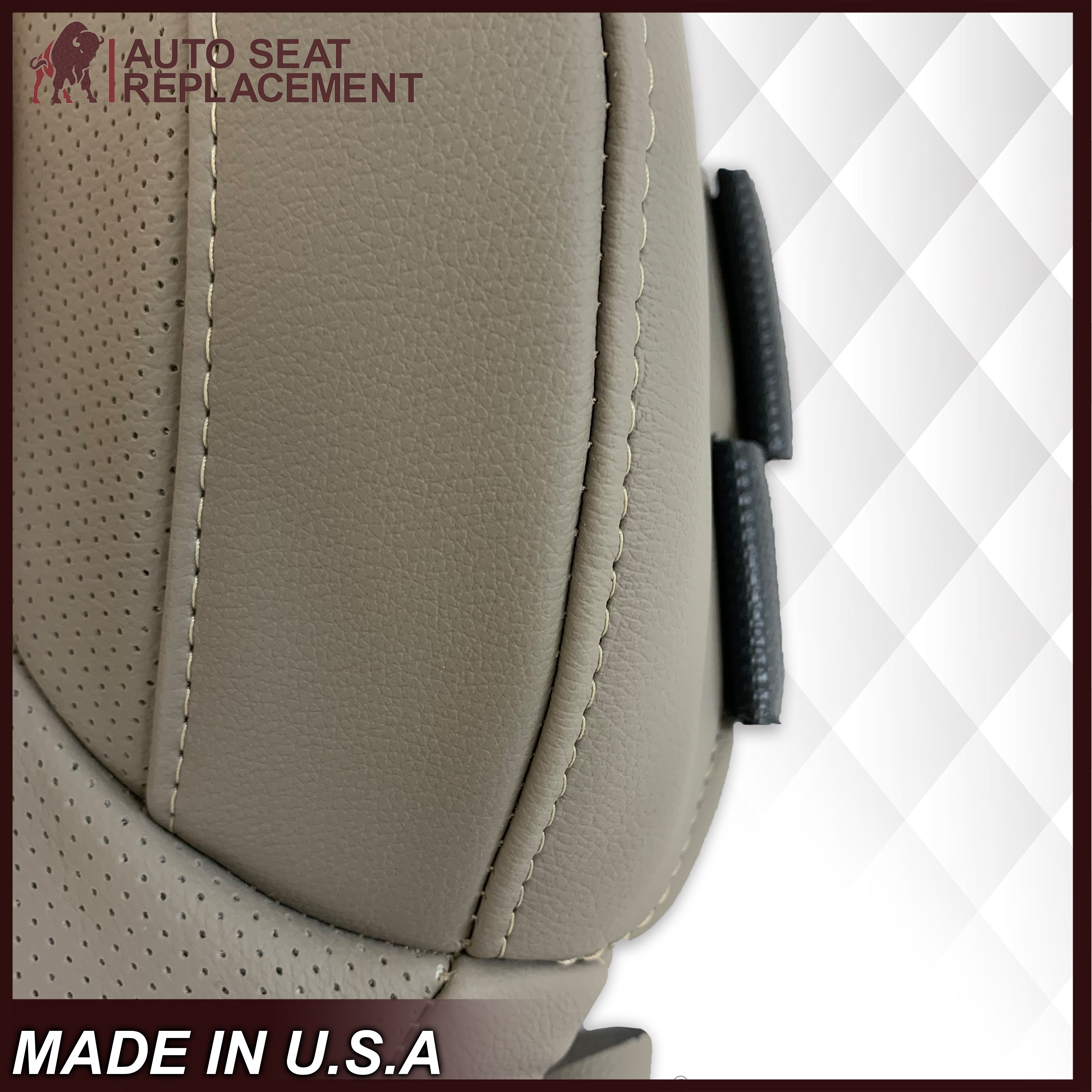 2014-2019 Chevy Silverado Tahoe Suburban & GMC Yukon Perforated Leather Seat Covers - Black, Gray or Tan - Premium Replacement Seat Covers for Comfort & Style - Perfect for Road Trips, Daily Commute & Truck Enthusiasts