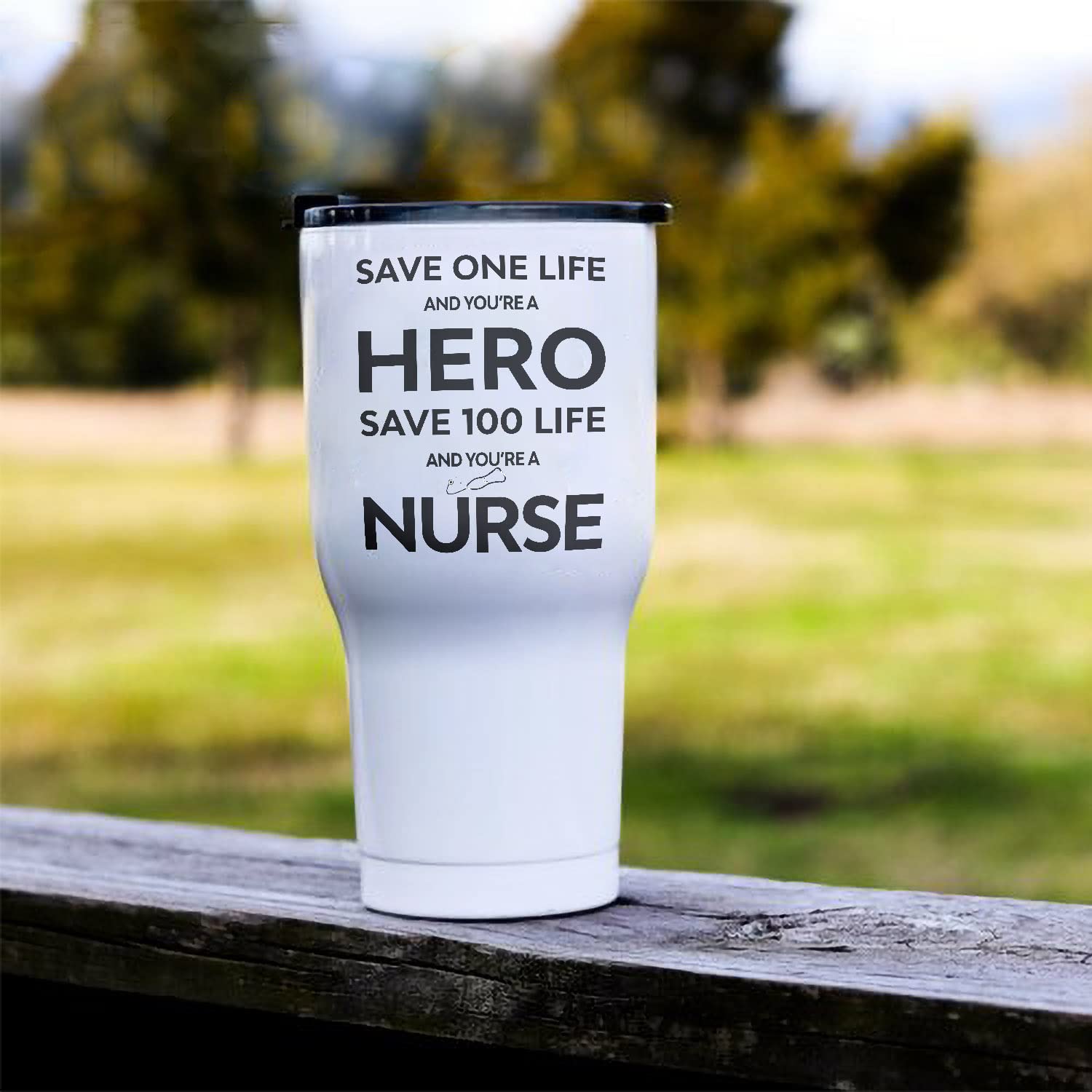 30oz Insulated Stainless Steel Travel Tumbler - Hero Nurse Themed Coffee Cup with Motivational Quote | Perfect for Nurses, Healthcare Workers & Medical Students | Great for Hospitals, Clinics & Daily Commute