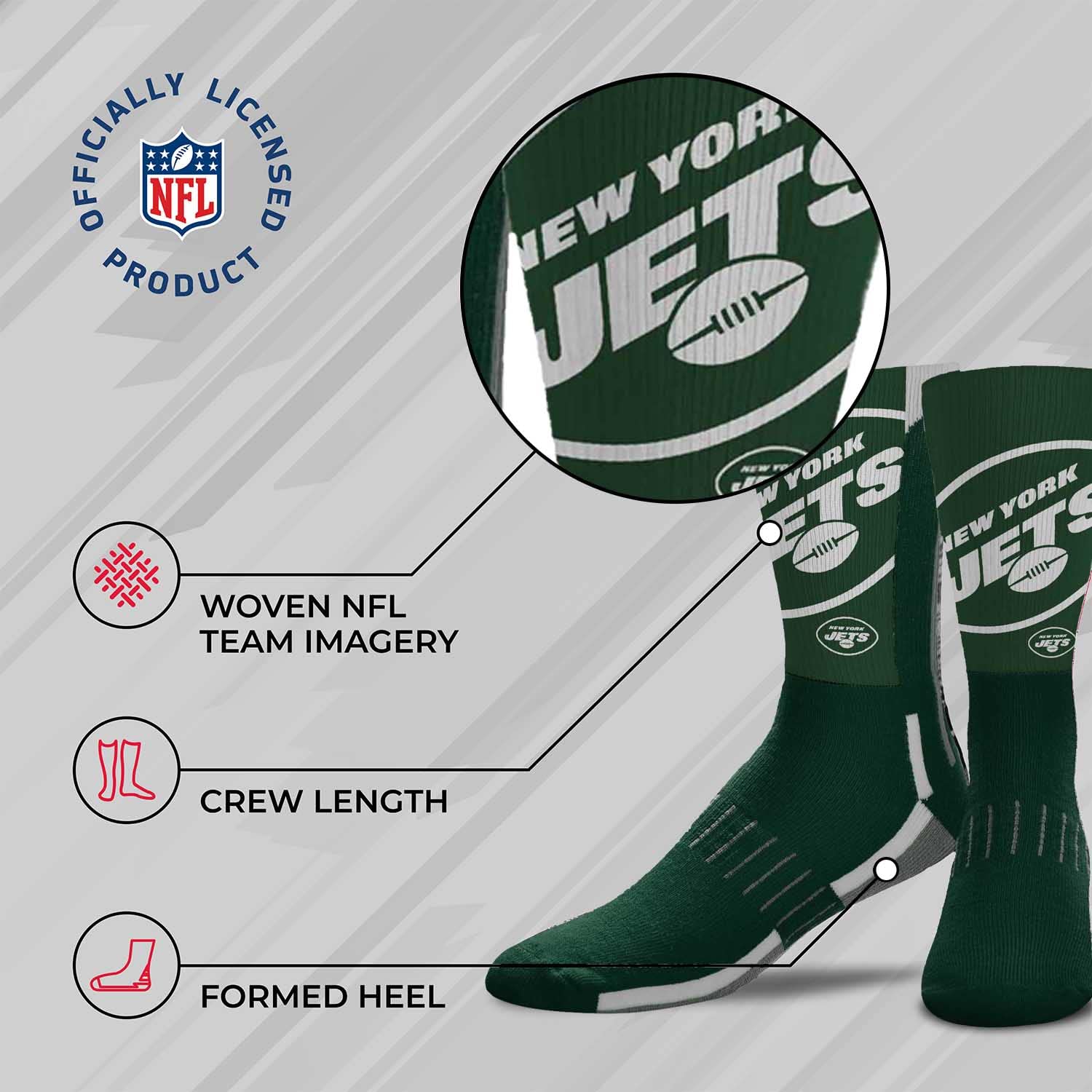 NFL Team Logo Adult Crew Socks for Men - Machine Washable, Warm & Cold Weather Comfort - Perfect for Game Day, Sports, and Casual Wear