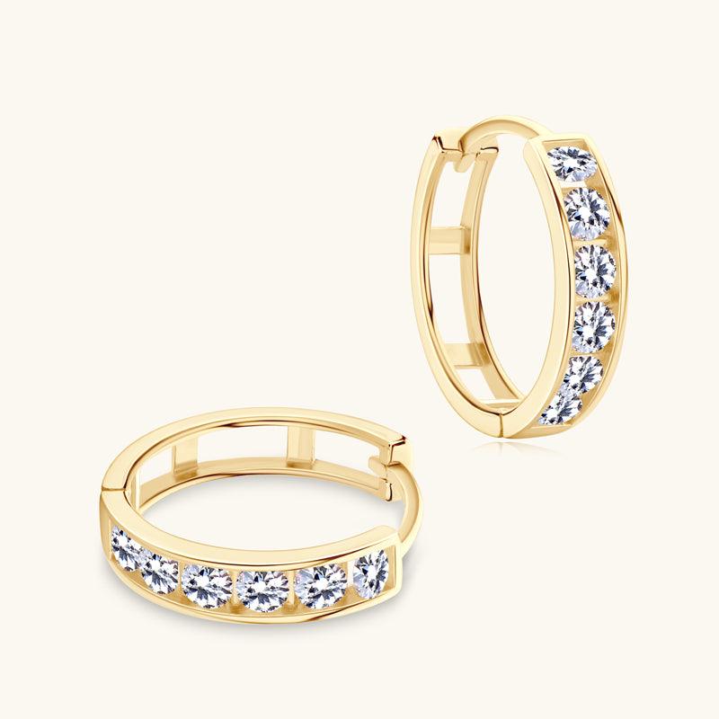Stunning 14K Gold Pavé Hoop Earrings for Women - Perfect for Weddings, Parties & Everyday Elegance