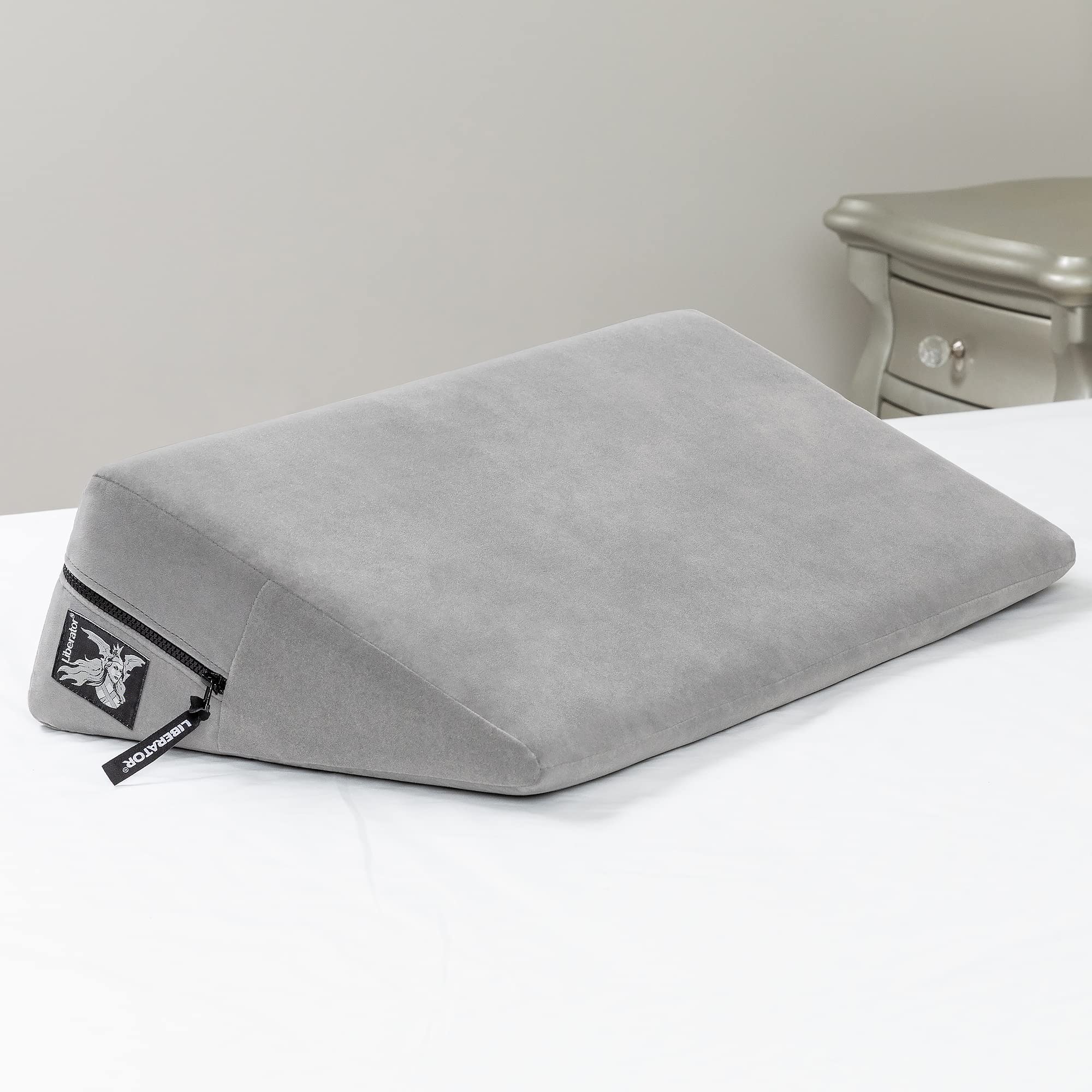 Liberator Wedge Sex Positioning Pillow - Supportive Foam Cushion for Couples & Intimacy - Perfect for Bedroom Use, Massage, and Comfort - Grey