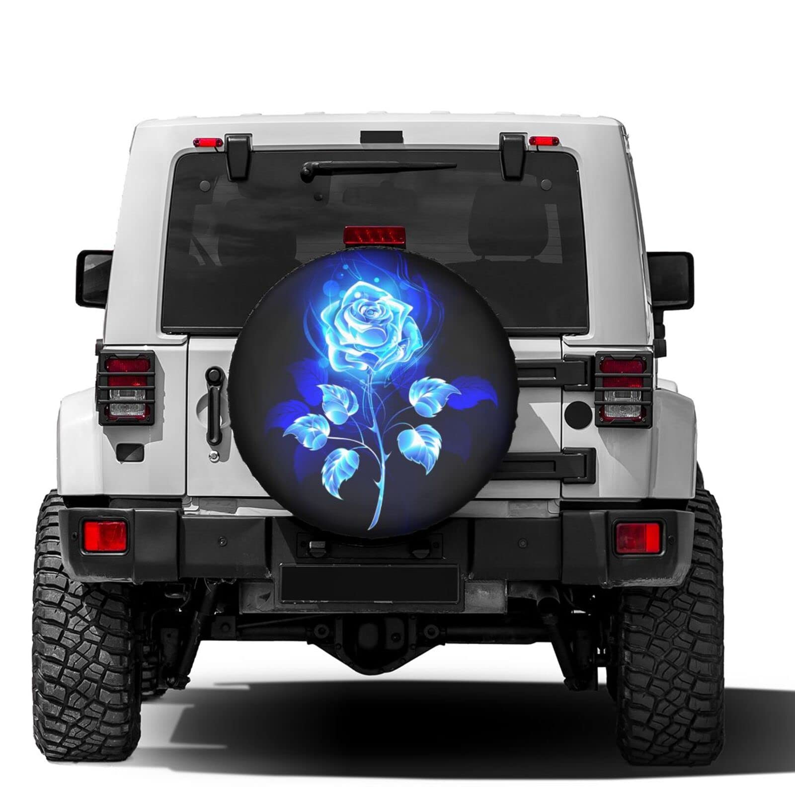 Blue Rose Spare Tire Cover - 16 Inch Dust-Proof Wheel Protector for Trailers, RVs, SUVs & Vehicles | Perfect for Outdoor Travel & Road Trips
