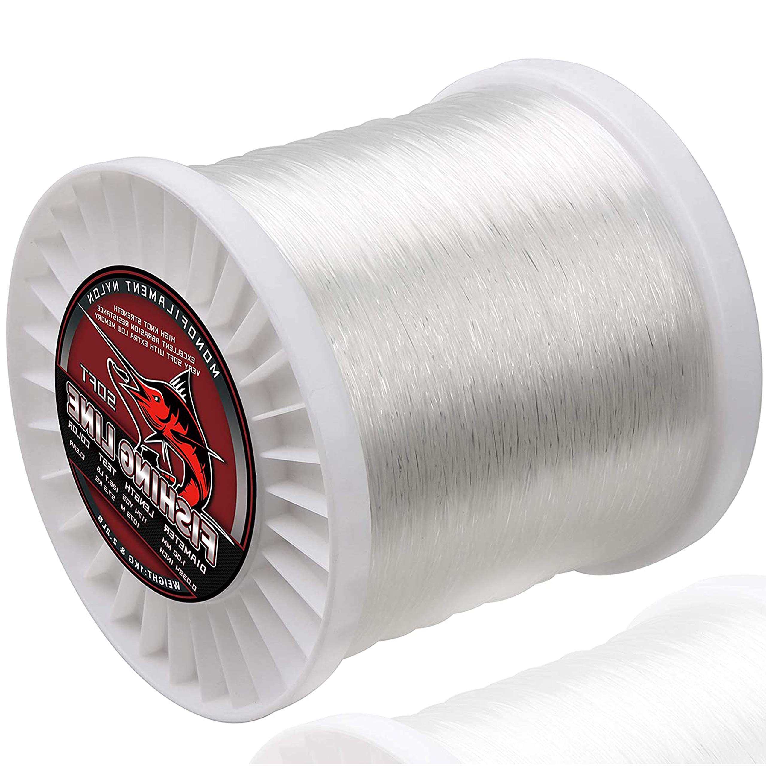 Premium Big Game Monofilament Fishing Line - 3000 Yard Clear Fluorocarbon Strong Nylon String for Saltwater & Freshwater Fishing - Ideal for Bass, Trout, and Deep Sea Angling