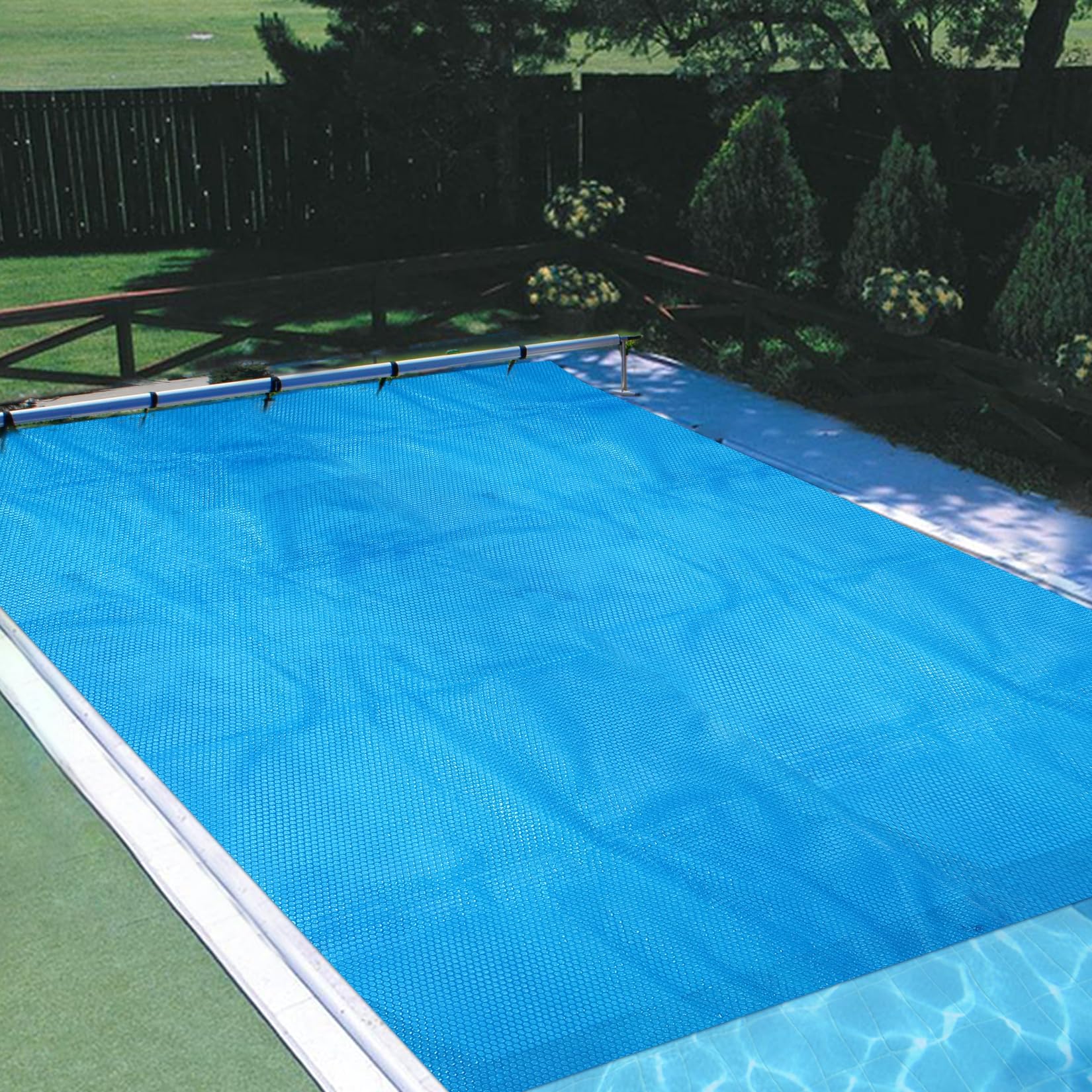GARVEE 18x36 Solar Pool Cover for Inground & Above Ground Pools - 12Mil Rectangle Sun Heater, Heat Retaining Blanket for Swimming Pools (Blue, 18ft x 36ft) | Extend Swimming Season & Reduce Water Evaporation