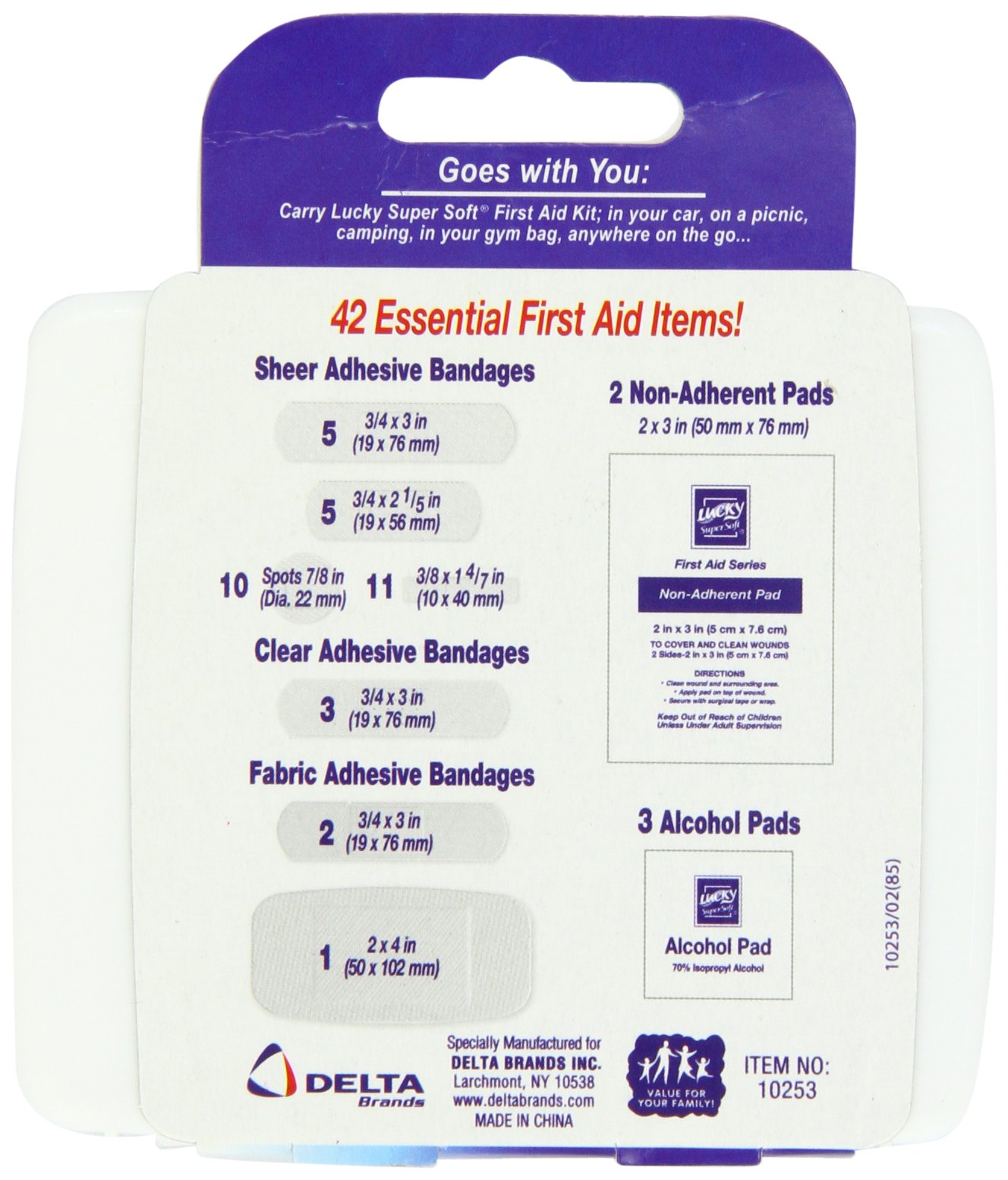 Lucky Super Soft First Aid Kit - 42 Piece Emergency Medical Supplies for Home, Car, Travel & Outdoor Adventures