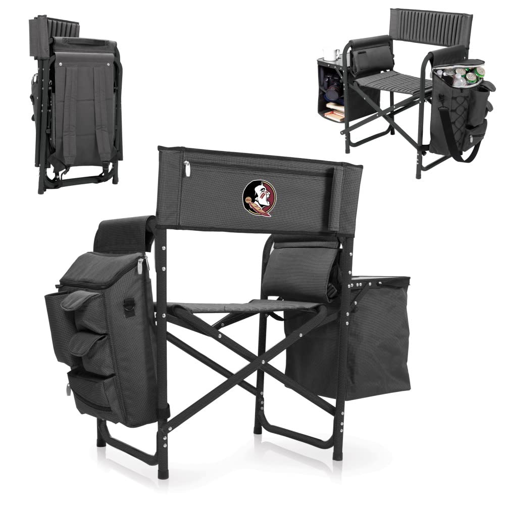 PICNIC TIME Fusion Backpack Chair with Cooler - Portable Outdoor Furniture for Camping, Beach & Tailgating - Dark Gray with Black Accents - One Size Fits All