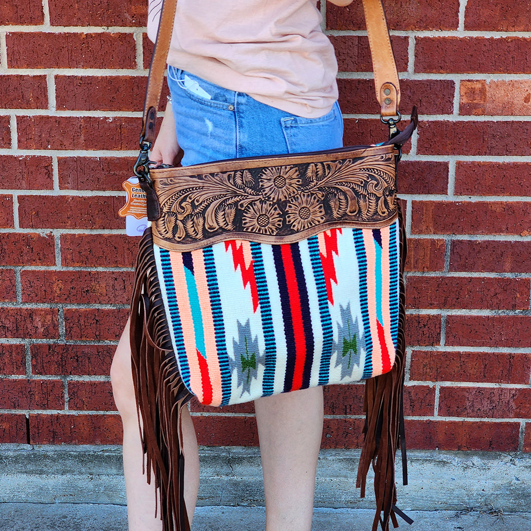American Darling Multi-Colored Fringe Blanket Scarf - Stylish Crossbody Wrap for Outdoor Adventures, Travel & Cozy Nights