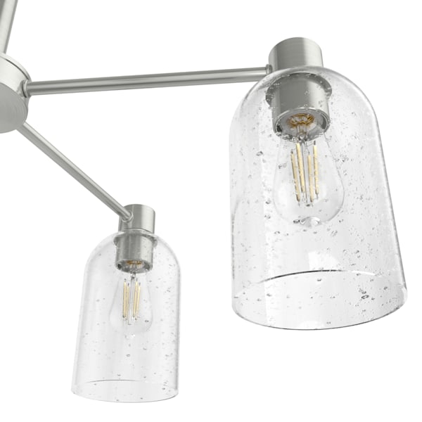 Hunter Lochemeade 5-Light Brushed Nickel Chandelier - Elegant Dining Room & Bedroom Ceiling Light Fixture for Modern Home Decor