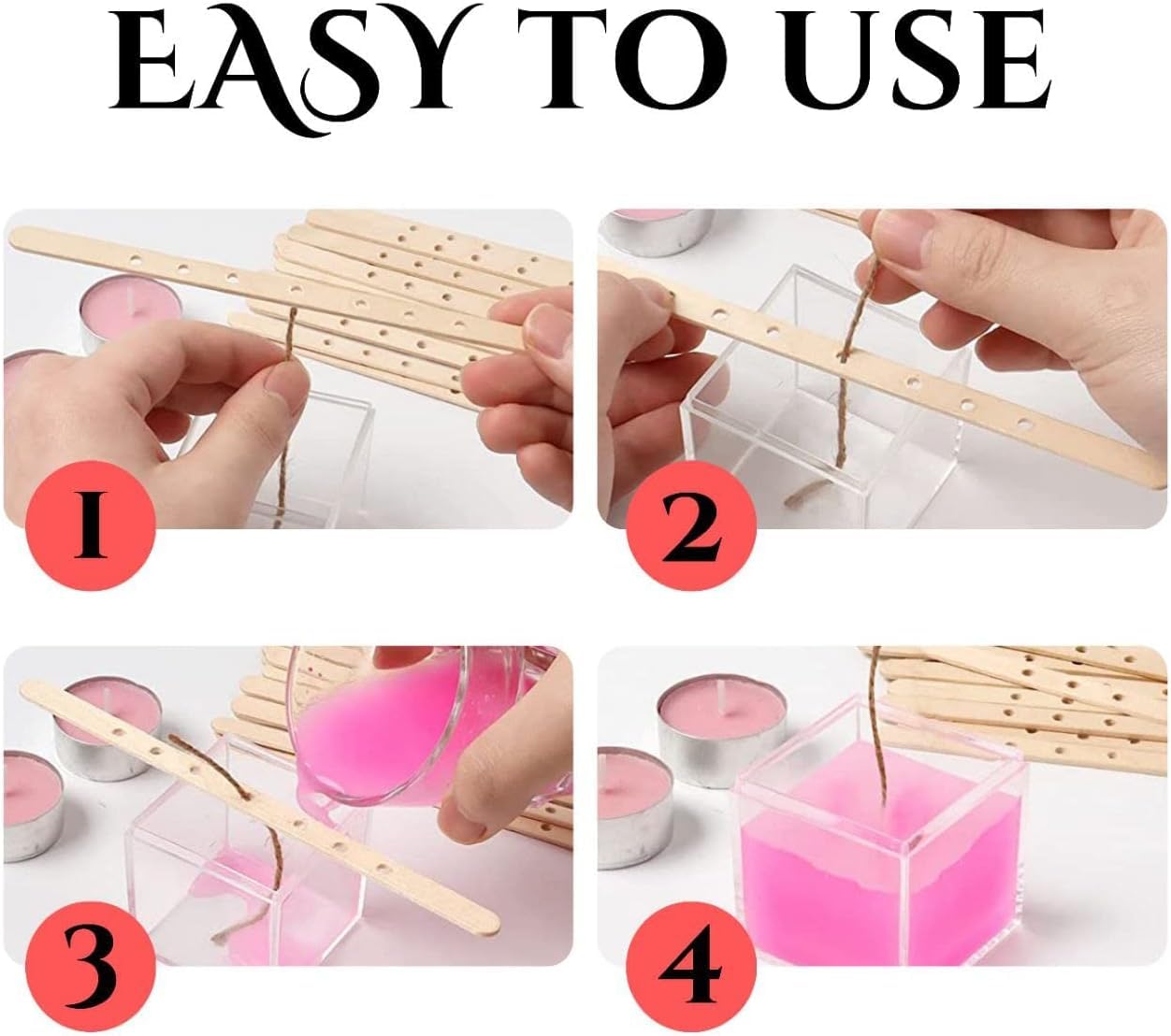 100PCS 7-Inch Candle Wick Holders with 7 Holes - Premium Centering Tool for DIY Candle Making - Perfect for Soy Wax, Beeswax & Paraffin Candles (Home Decor, Gifts, Craft Projects)