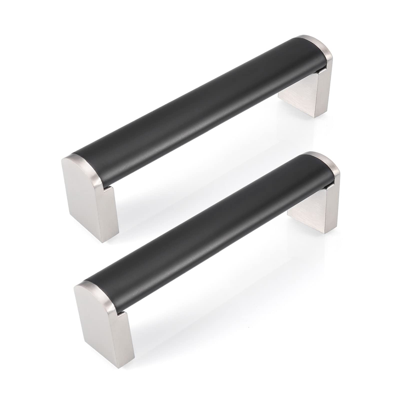 Premium Matte Black Square Cabinet Handles & Pulls - 10 Pack (3-3/4