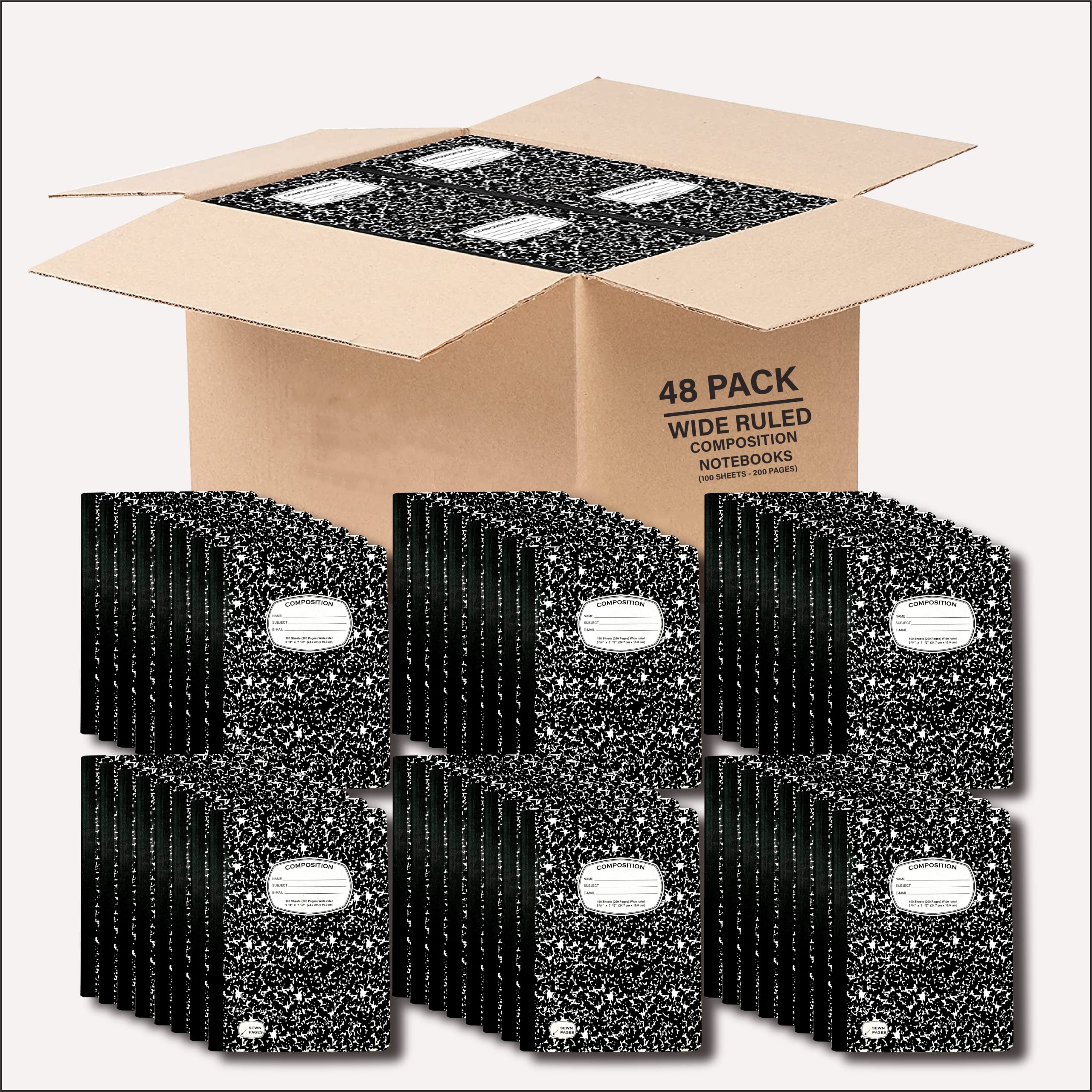 AUKSales Wide Ruled Composition Notebook 9.75