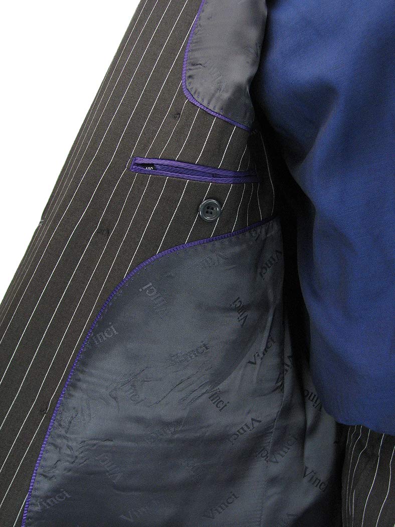 Premium 2-Piece Men's Double Breasted Pinstripe Suit Set with Free Socks - Formal Business Attire for Weddings, Office & Special Occasions