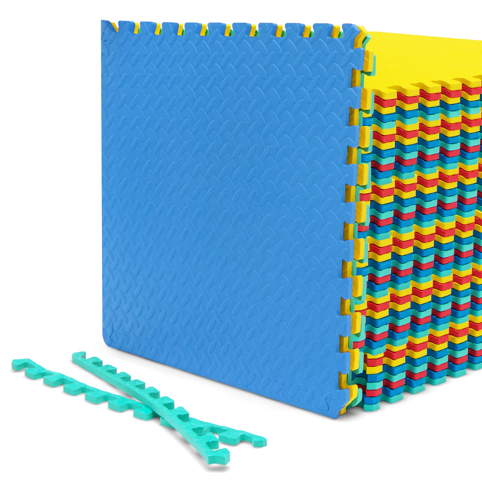 Tangkula 48-Piece EVA Foam Interlocking Floor Mats - Non-Slip 1/2