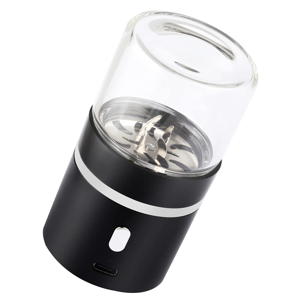 Premium Electric Herb Grinder - USB Rechargeable with 1.7oz Glass Chamber | Portable & Efficient for Herbs, Spices & Tea Leaves | Perfect for Travel, Camping & Home Use