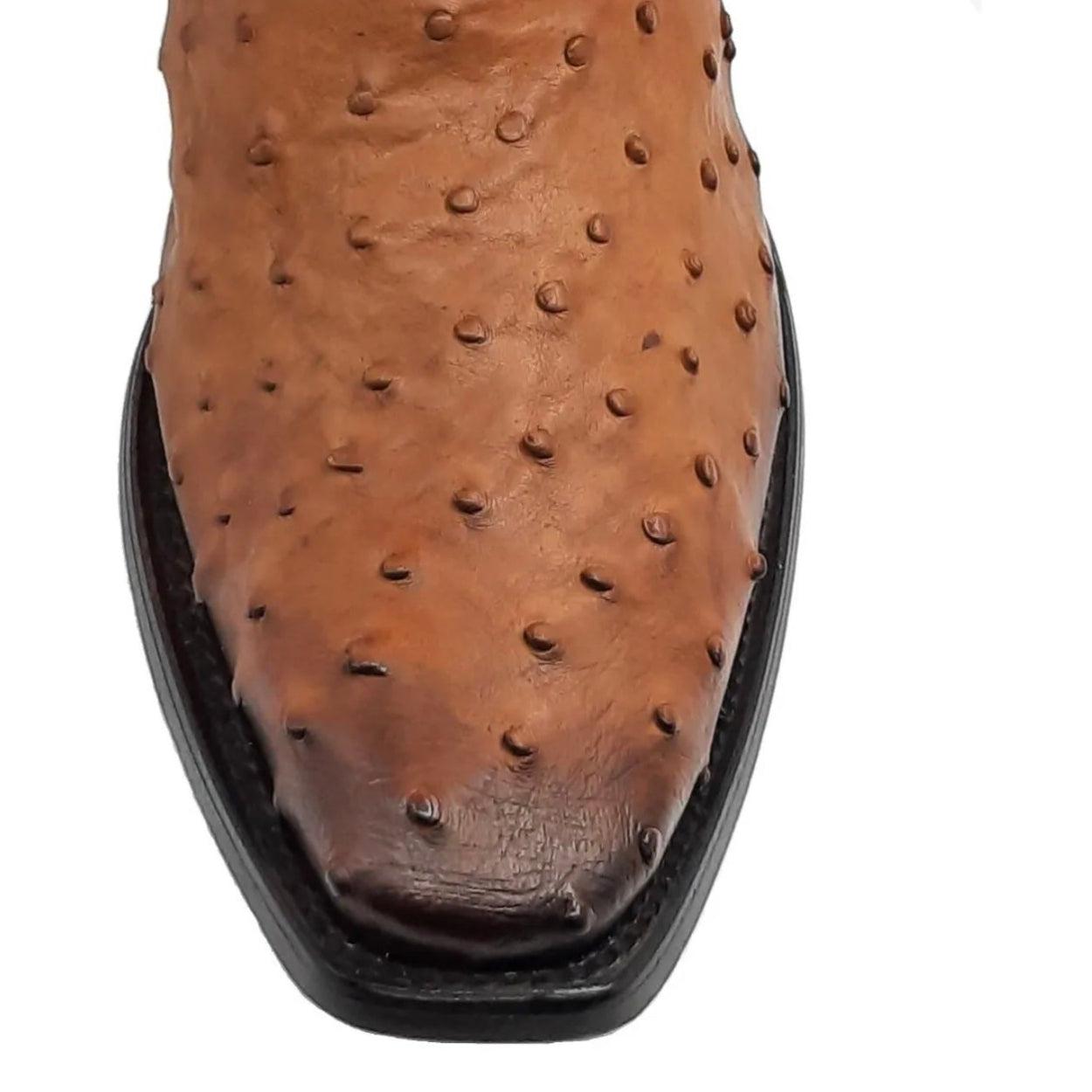 Premium Cuadra Brandy Dress Cowboy Boots for Men – Genuine Exotic Ostrich Leather – Western Style, Rodeo & Casual Wear