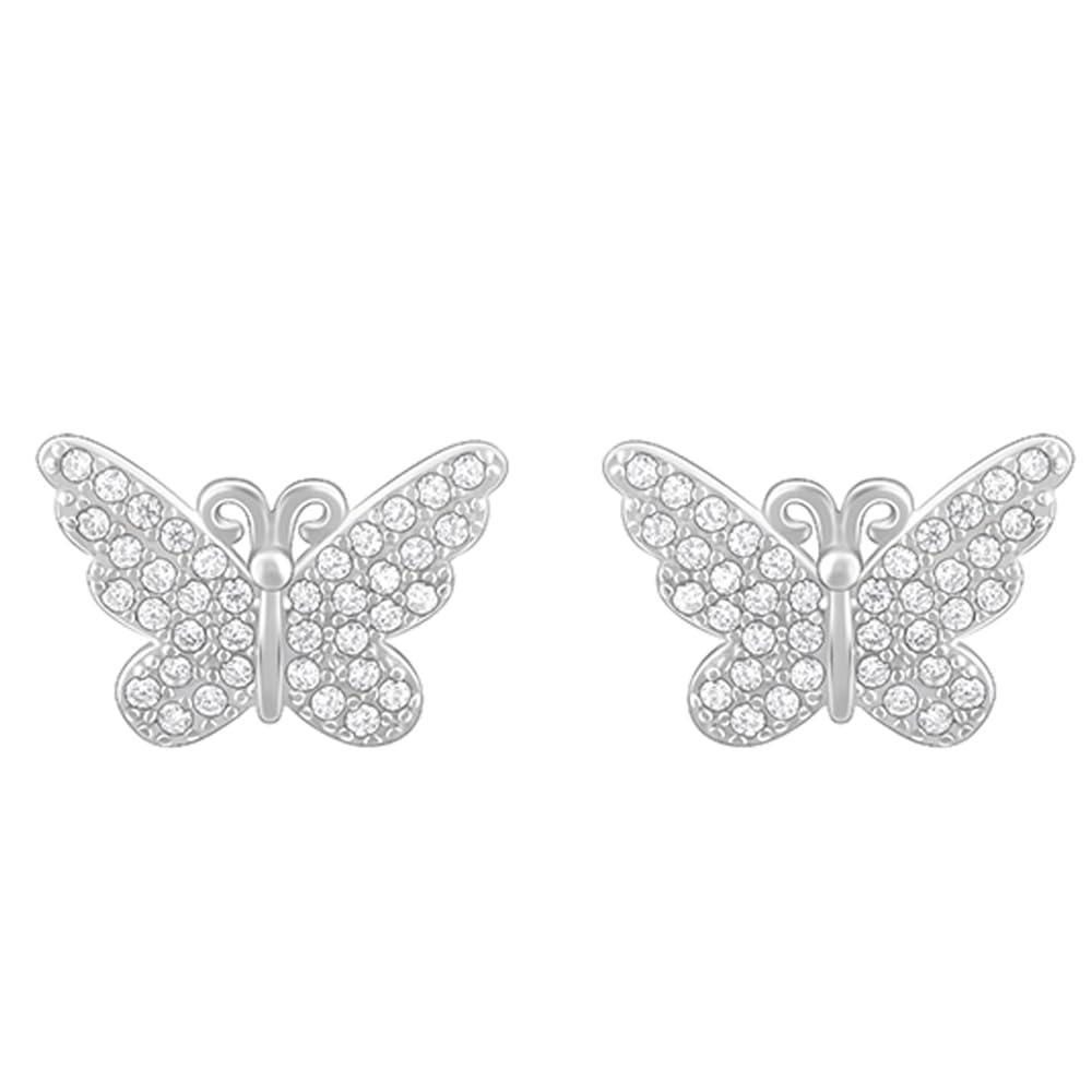 GIVA 925 Sterling Silver Hypoallergenic Zircon Butterfly Stud Earrings for Women - Elegant Jewelry Gift for Anniversary, Birthday & Special Occasions | Perfect for Date Night, Party & Everyday Wear