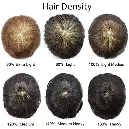 Ultra Thin Skin 0.04mm Men's Toupee Hair Replacement System - Invisible Hairline V-Looped All Poly Skin PU Hair Unit - 8