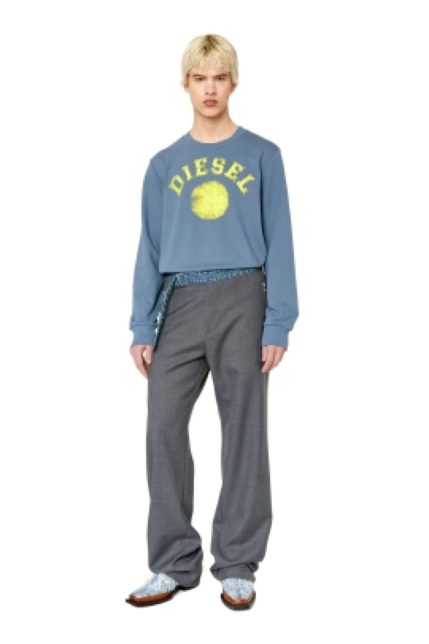 Diesel Men's Casual Pullover Sweatshirt - Soft Cotton Blend, Comfortable & Stylish - Perfect for Everyday Wear, Gym, and Outdoor Activities